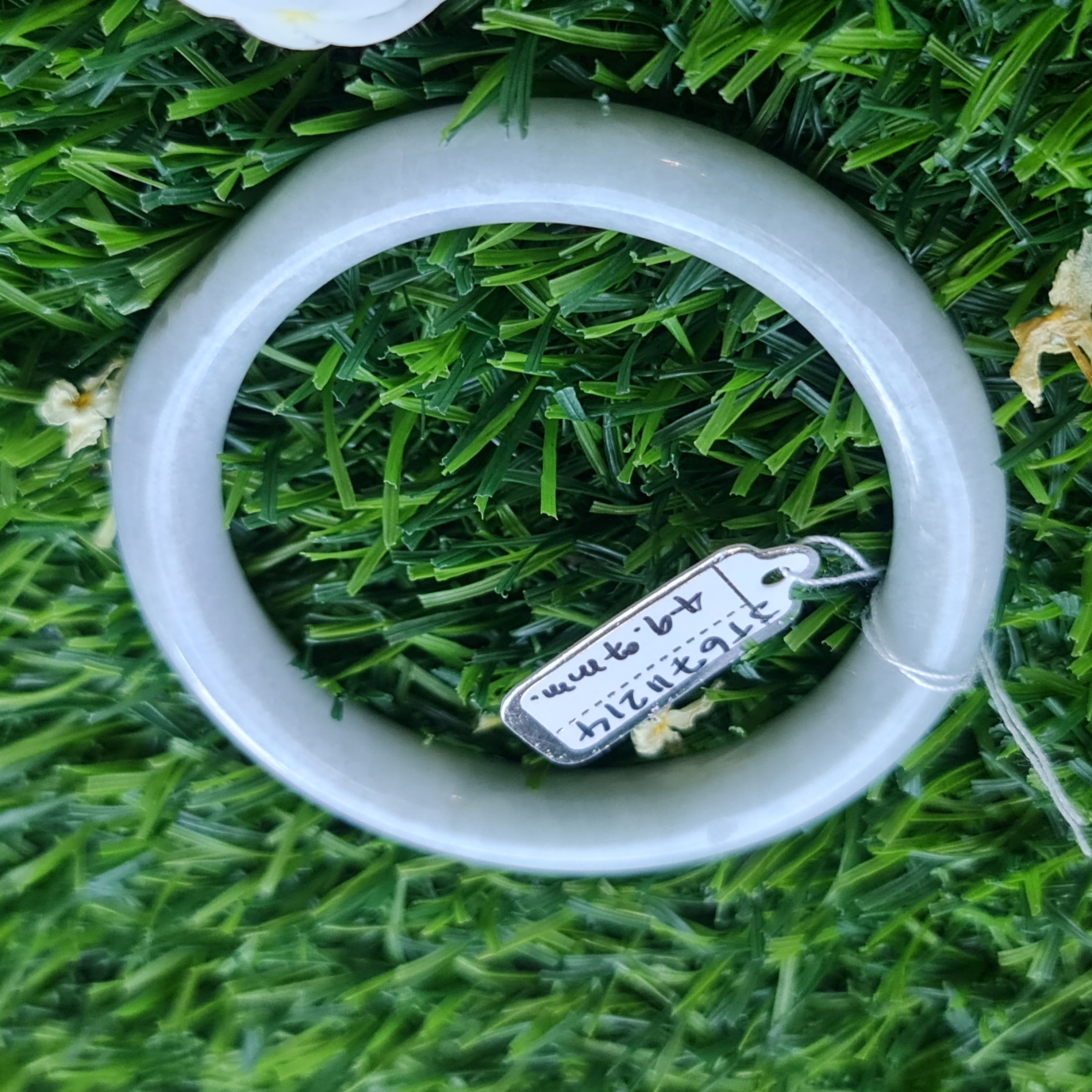 JT6711214 หยก พม่า แท้ Jade กำไลหยก 49.7 มม. (Jadeite bracelet) พม่า (Myanmar)