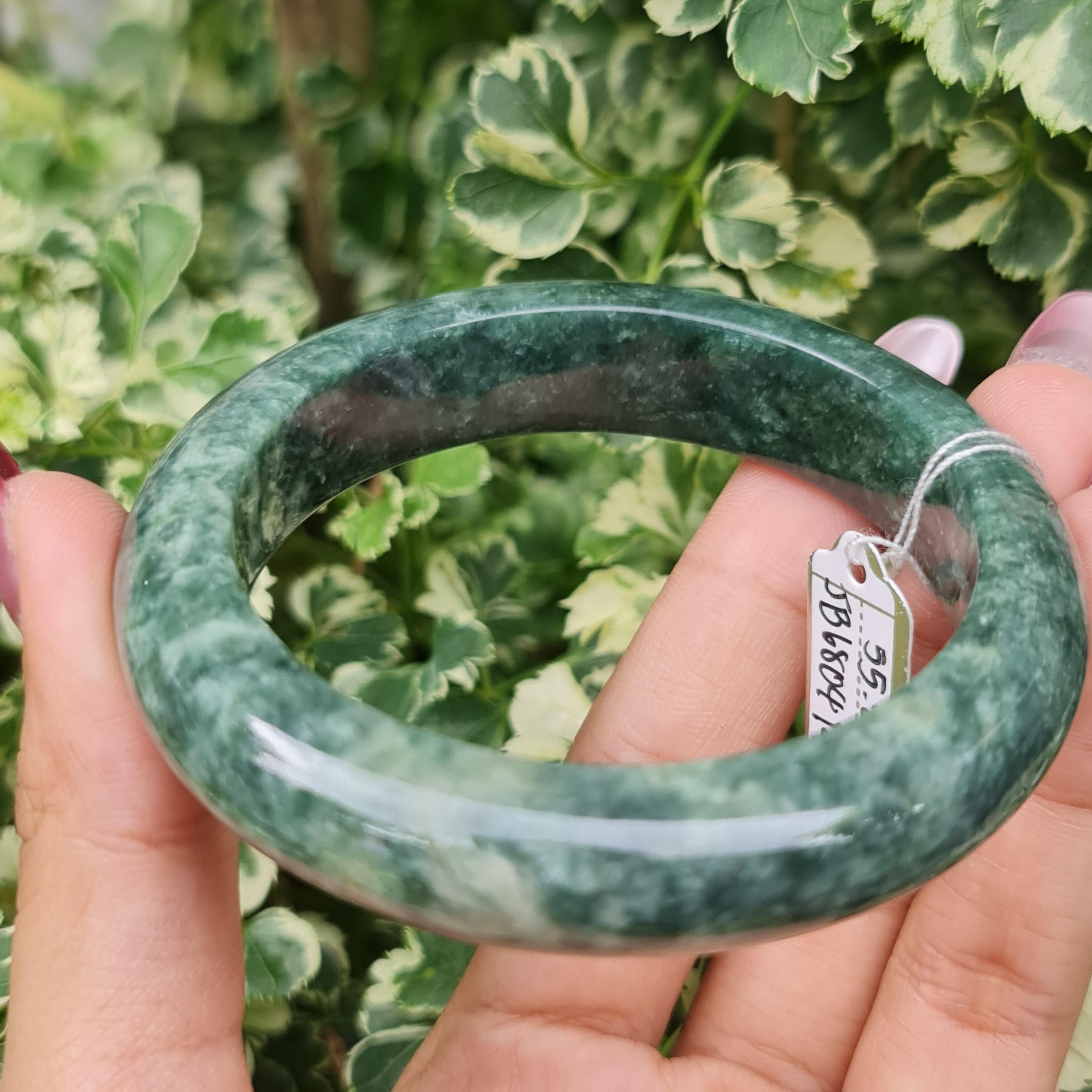 JB6804146 หยก พม่า แท้ Jade กำไลหยก 55.8 มม. (Jadeite bracelet) พม่า (Myanmar)