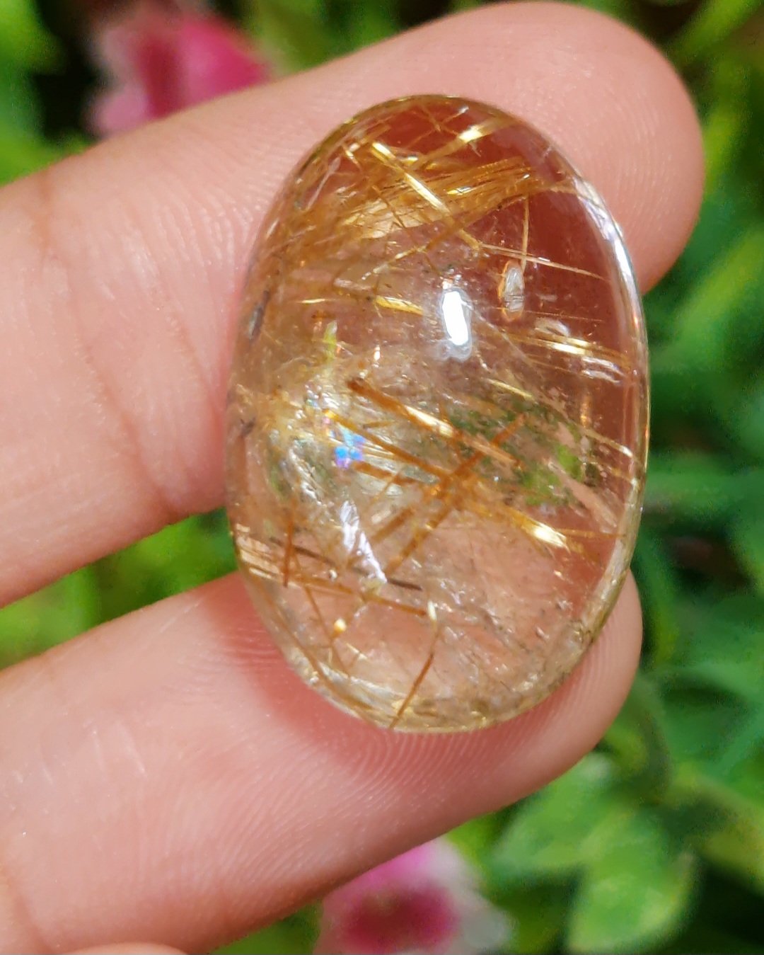 ไหมทอง ควอตซ์ Golden Rutilated Quartz 32.00 กะรัต Cts. พลอยแท้ อัญมณีมงคลประจําวันเกิด เครื่องประดับพลอย