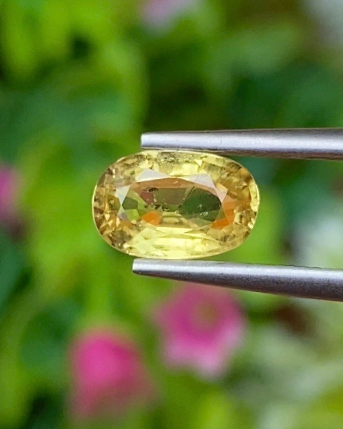 พลอย คริโซเบริล (Chrysoberyl) 1.33 กะรัต (Cts.) พลอยแท้ อัญมณีมงคลประจําวันเกิด เครื่องประดับพลอย