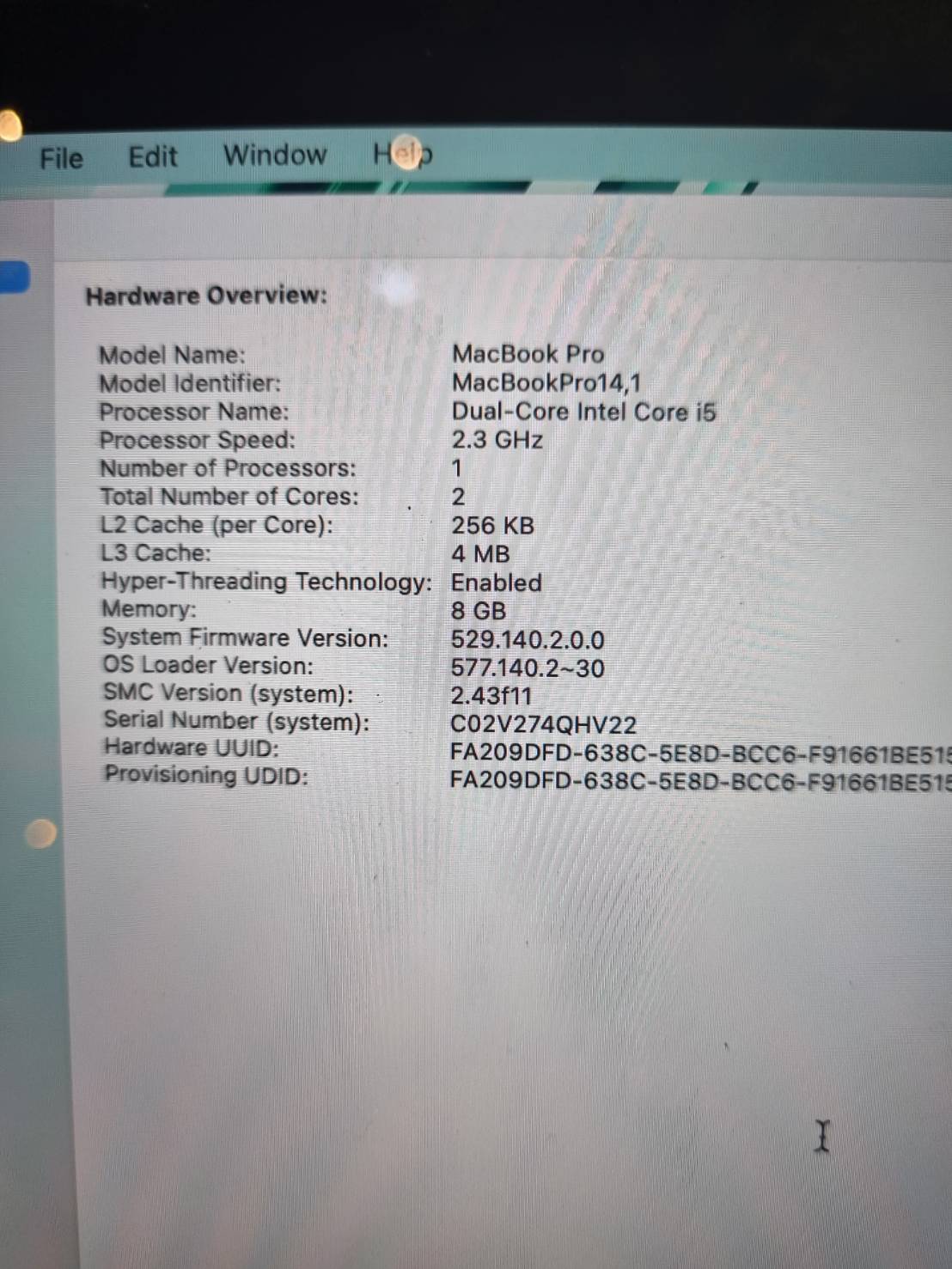 Macbook Pro 2017 13"