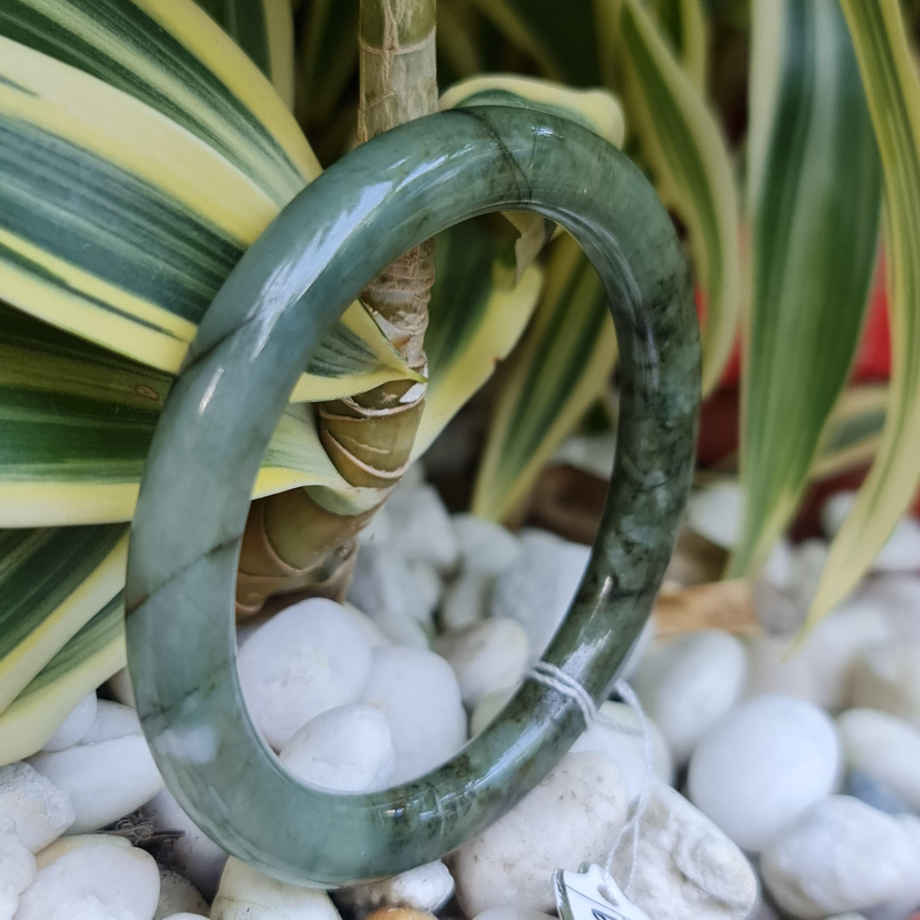 JB6711029 หยก พม่า แท้ Jade กำไลหยก 51.1 มม. (Jadeite bracelet) พม่า (Myanmar)