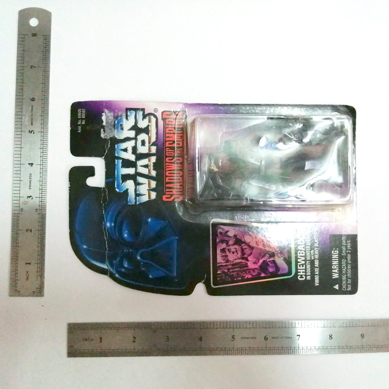 แอคชั่นฟิกเกอร์ สตาร์วอส์ ขนาดมาตราฐาน 3.75 นิ้ว ชุด ชิวอี้ บาวด์ตี้ฮันเตอร์ จากชุด the shadow of the empire แพคม่วง แพคไม่สวย ปัจจุบันหายาก