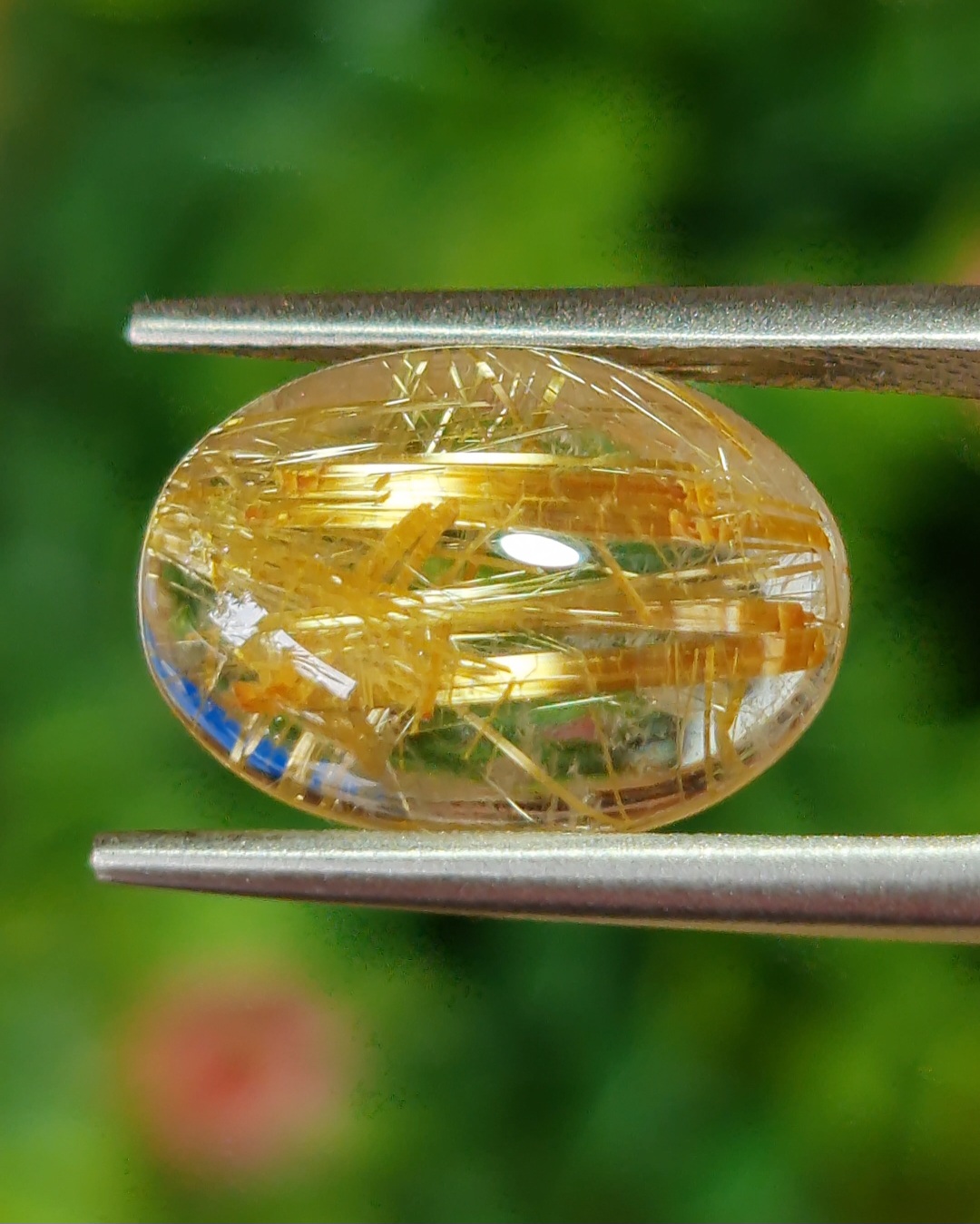 ไหมทอง ควอตซ์ Golden Rutilated Quartz 5.55 กะรัต Cts.พลอยแท้ อัญมณีมงคลประจําวันเกิด เครื่องประดับพลอย