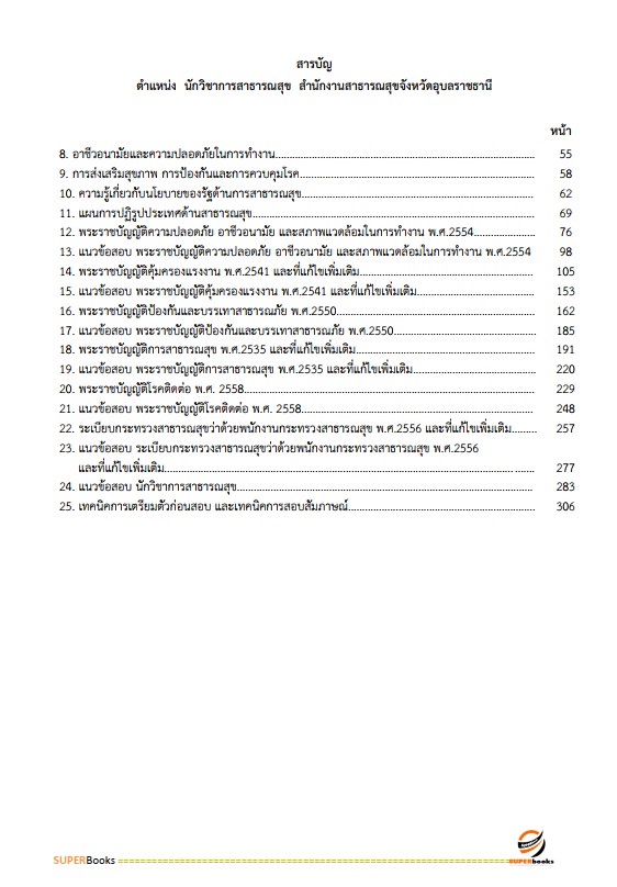 แนวข้อสอบ นักวิชาการสาธารณสุข สำนักงานสาธารณสุขจังหวัดอุบลราชธานี
