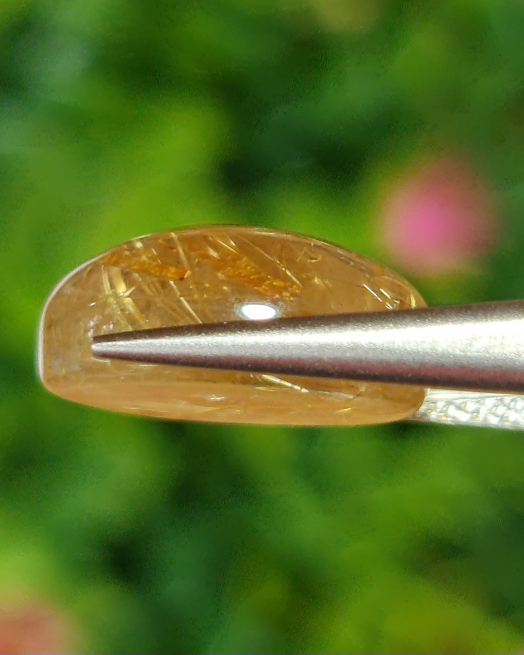 ไหมทอง ควอตซ์ Golden Rutilated Quartz 8.00 กะรัต Cts.พลอยแท้ อัญมณีมงคลประจําวันเกิด เครื่องประดับพลอย