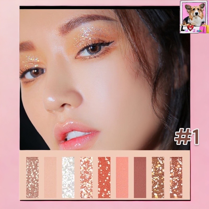 1 PV. LAMEILAพาเลทอายแชโดว์9สี อายแชโดว์เก้าสี อายแชโดว์พาเลท 9ช่อง พาเลท พาเลทอายแชโดว์ อายแชโดว์กลิตเตอร์ กันน้ำ 9ช่อง