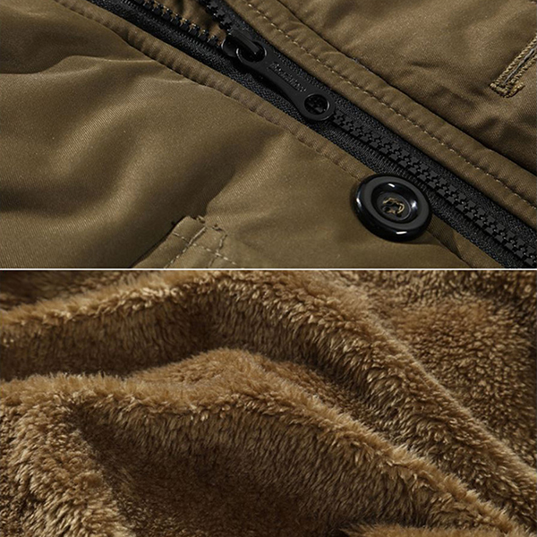 เสื้อโค้ทผู้ชายกันหนาวติดลบ แต่งเฟอร์ ฮู้ดถอดได้ (10112MM)