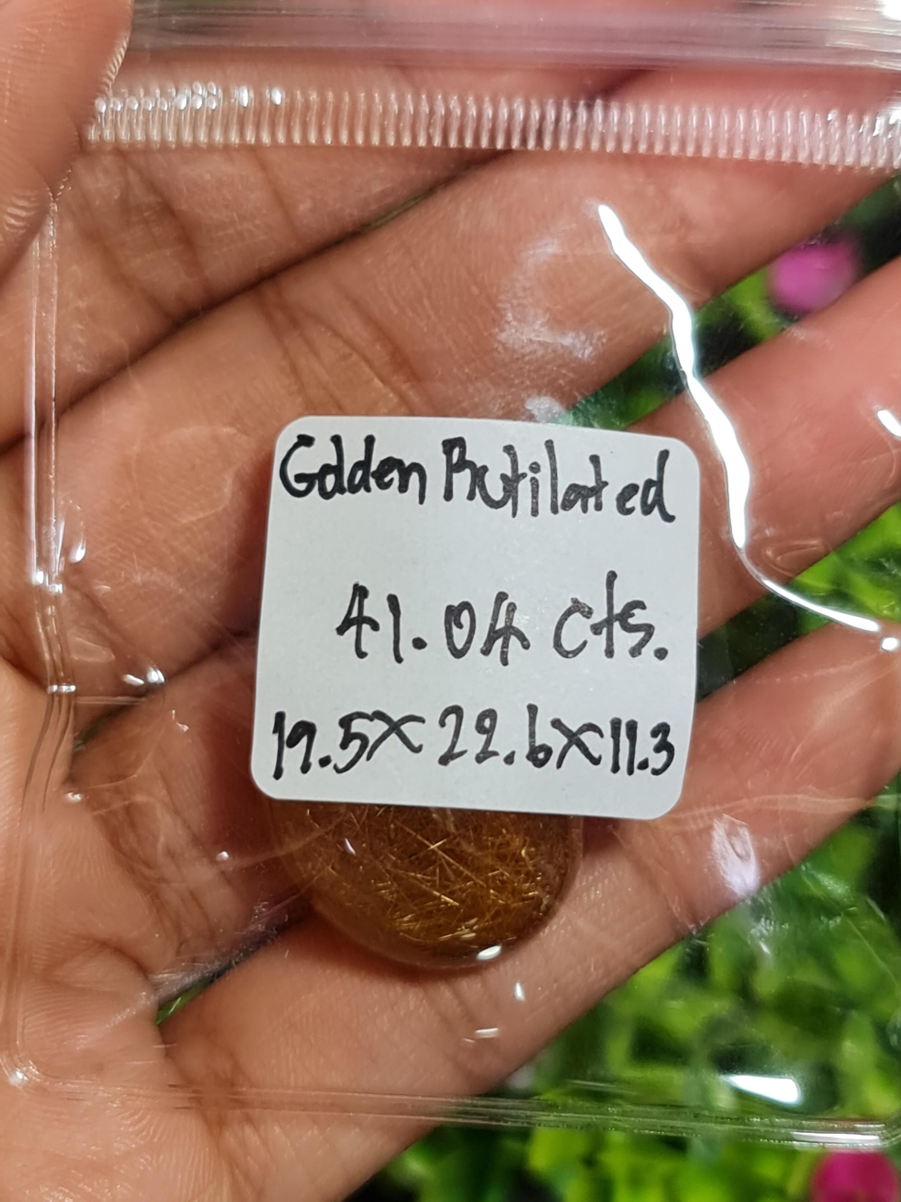 ไหมทอง ควอตซ์ Golden Rutilated Quartz 41.04 กะรัต Cts.พลอยแท้ อัญมณีมงคลประจําวันเกิด เครื่องประดับพลอย