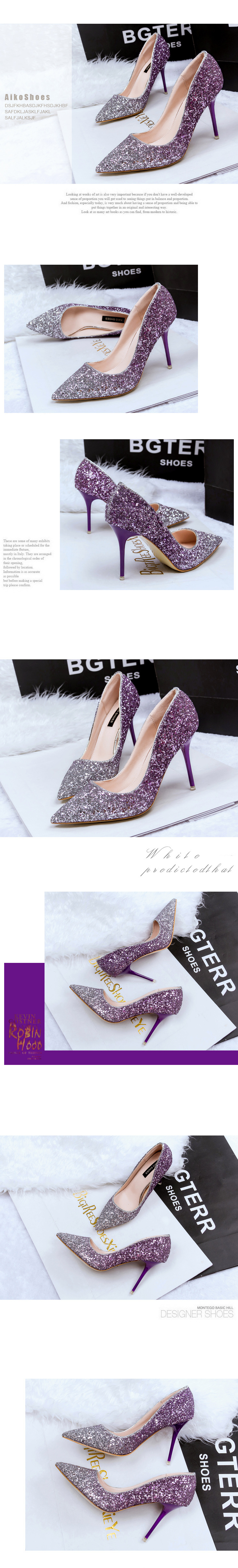 รองเท้าออกงาน รองเท้าส้นสูง แต่งกากเพชร ไล่สี สวยหรู