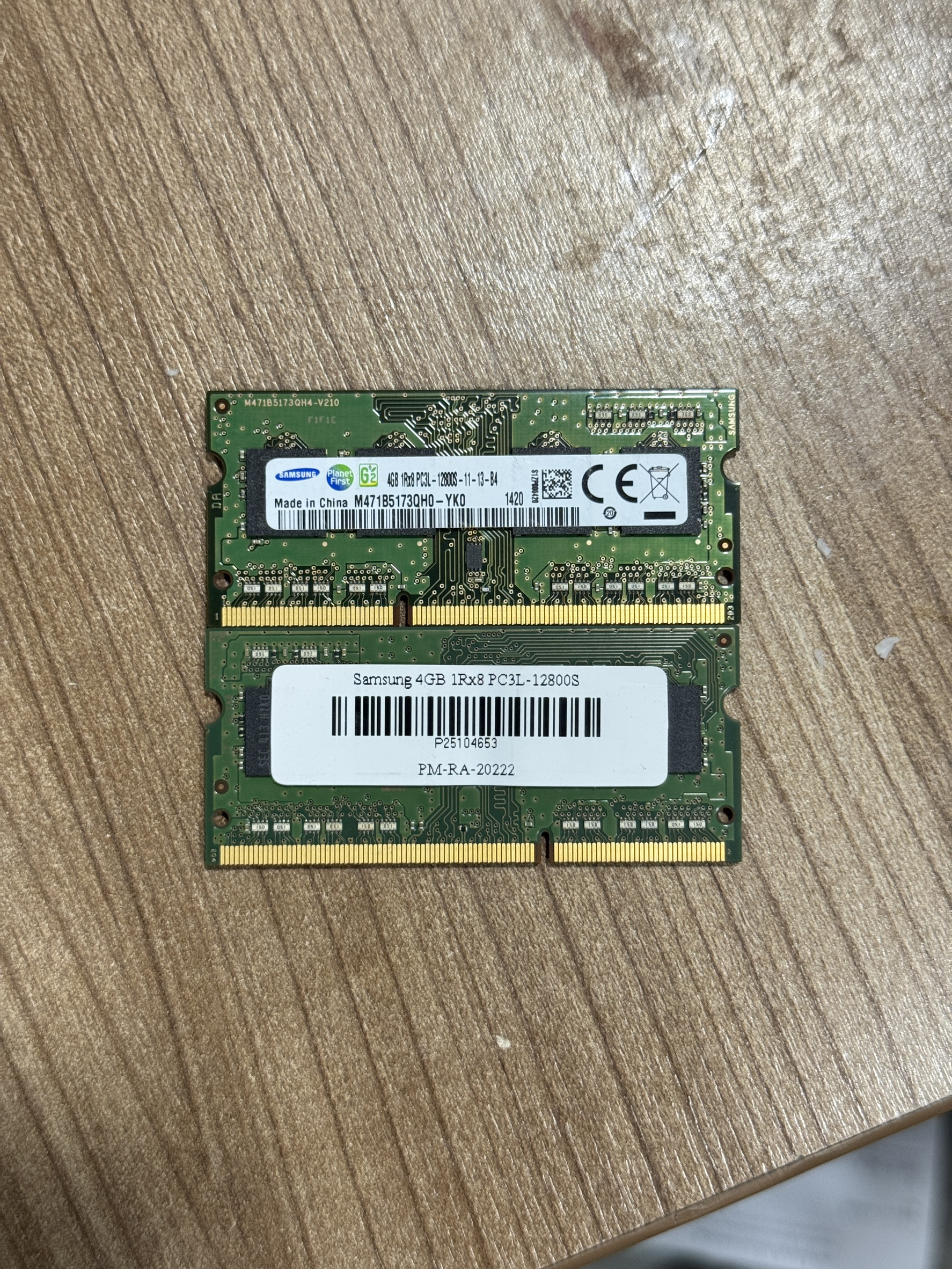 Ram Notebook Samsung 4GB 1Rx8 PC3L-12800S จำนวน 2 ตัว