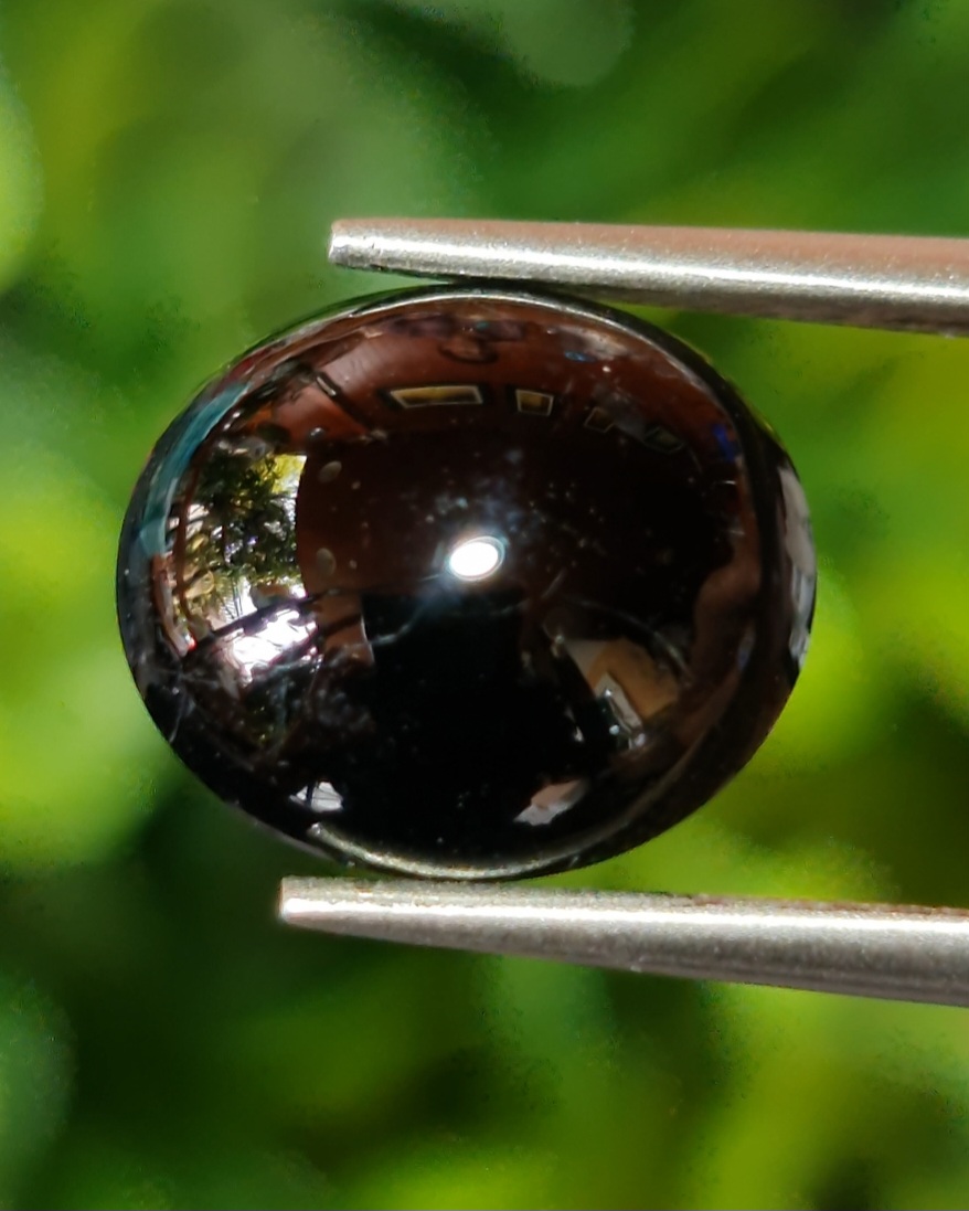 พลอย แบล็ค แซฟไฟร์ (Black Sapphire) 5.14 กะรัต Cts. พลอยแท้ อัญมณีมงคลประจําวันเกิด เครื่องประดับพลอย