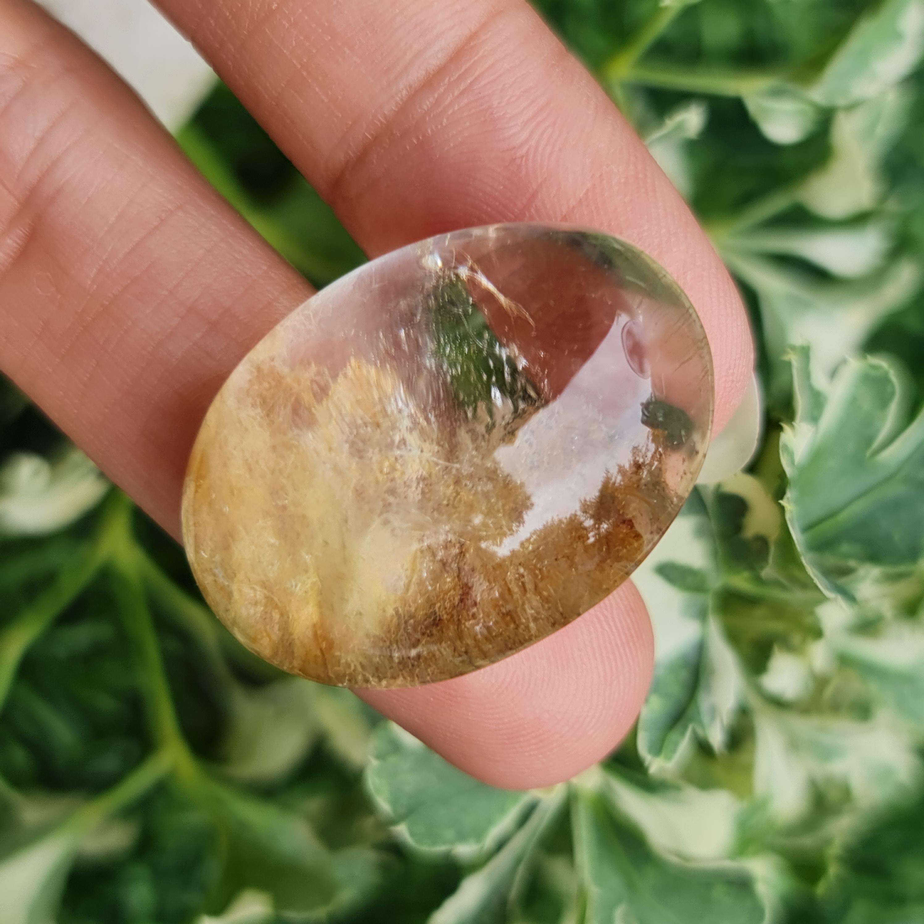 โป่งข่าม ควอตซ์ Rutilated Quartz 63.46 กะรัต Cts. พลอยแท้ อัญมณีมงคลประจําวันเกิด เครื่องประดับพลอย