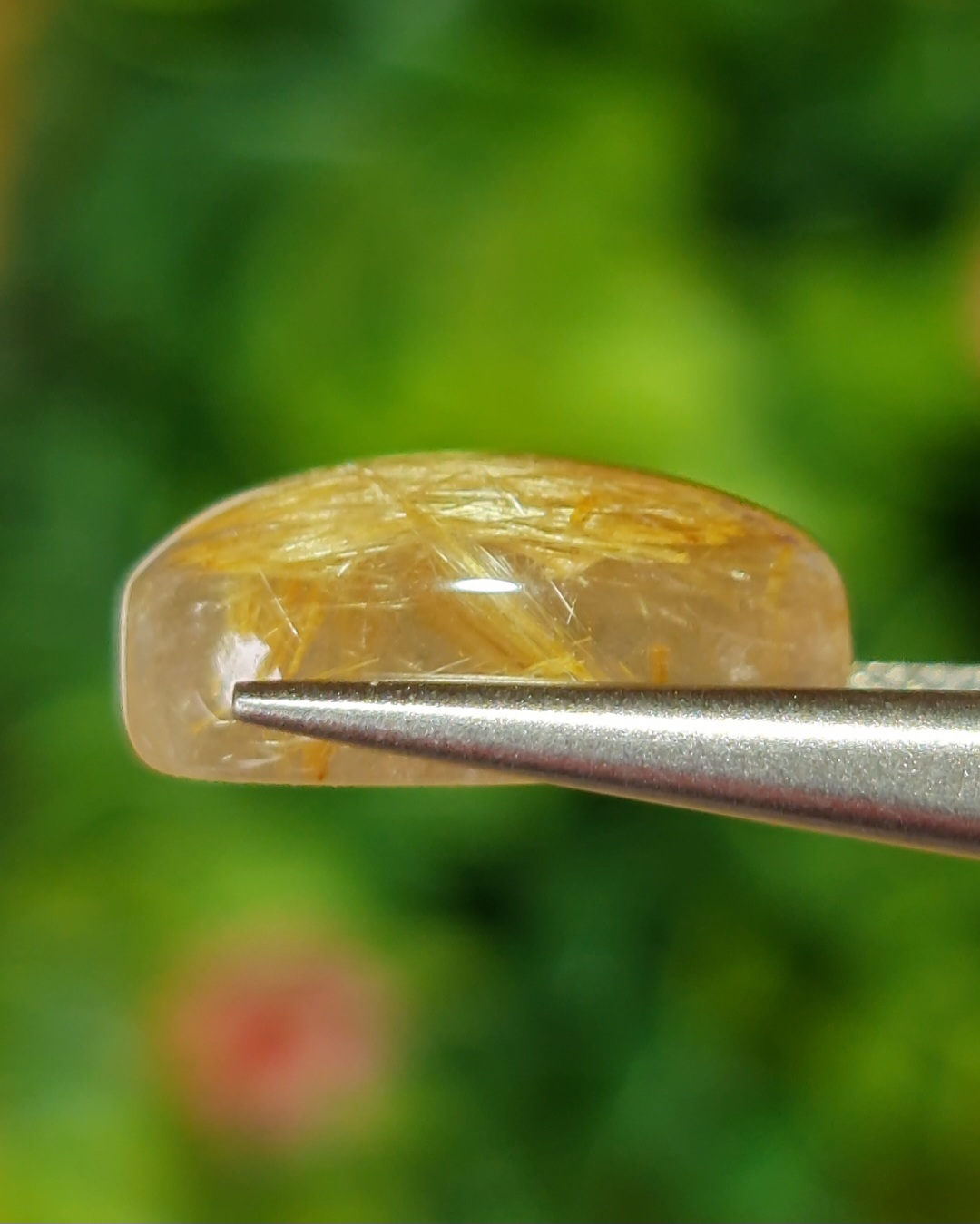 ไหมทอง ควอตซ์ Golden Rutilated Quartz 7.37 กะรัต Cts.พลอยแท้ อัญมณีมงคลประจําวันเกิด เครื่องประดับพลอย