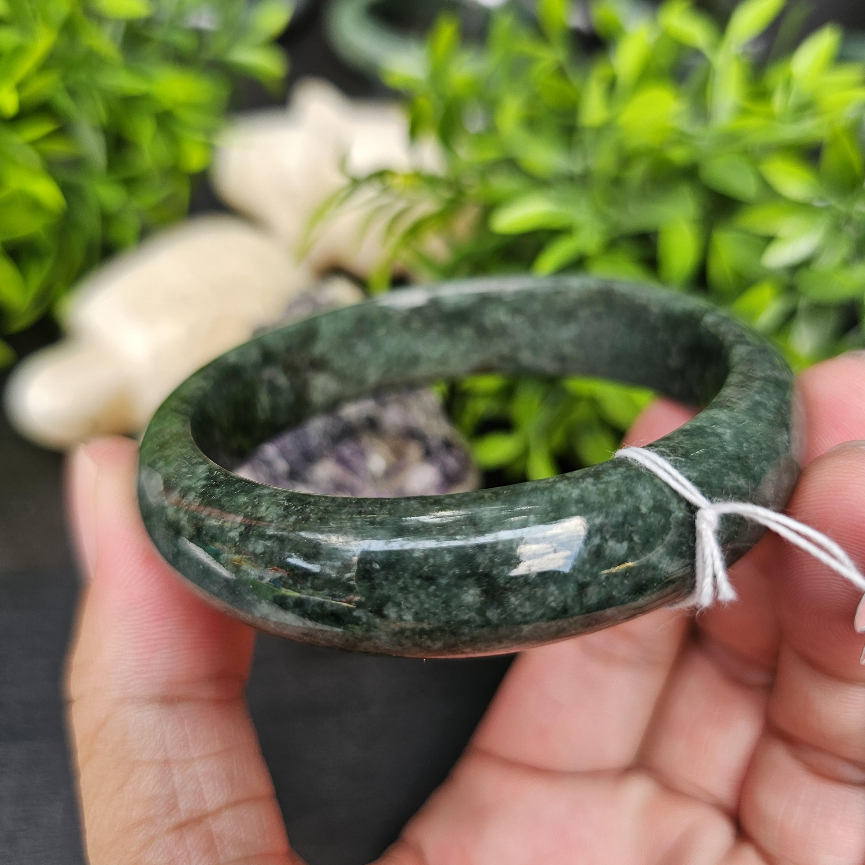 JB6804088 หยก พม่า แท้ Jade กำไลหยก 61.8 มม. (Jadeite bracelet) พม่า (Myanmar)