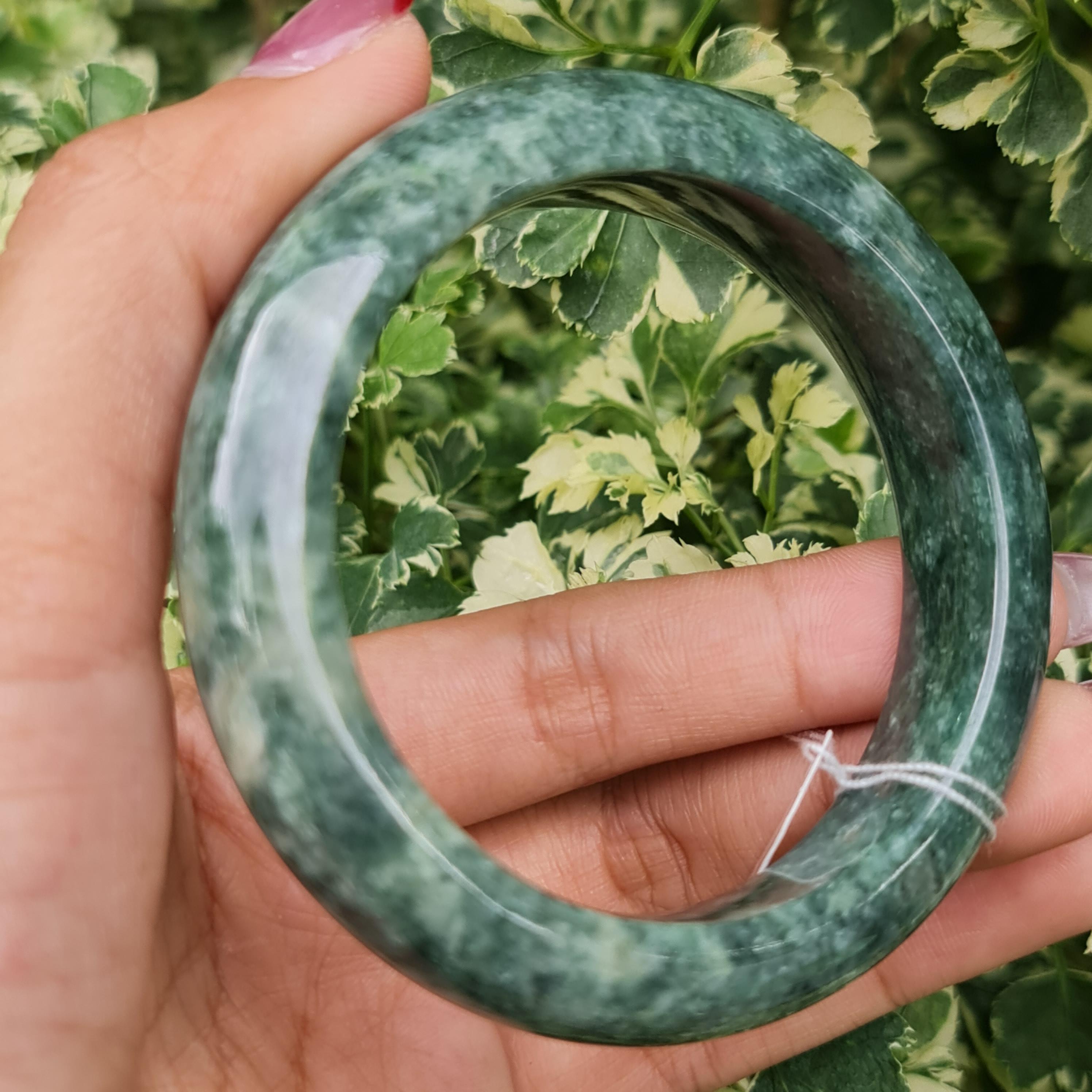 JB6804146 หยก พม่า แท้ Jade กำไลหยก 55.8 มม. (Jadeite bracelet) พม่า (Myanmar)