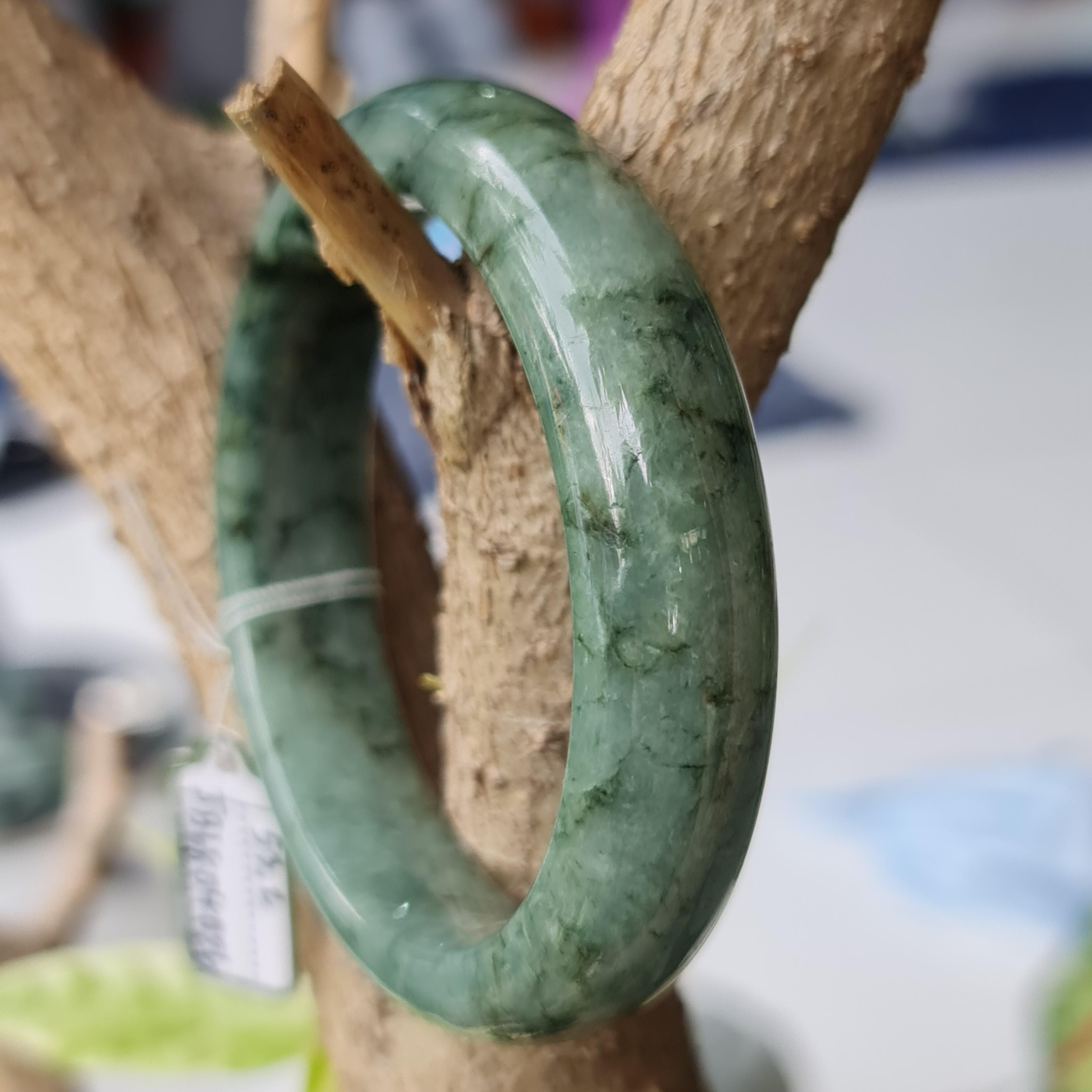 JB6804026 หยก พม่า แท้ Jade กำไลหยก 53.2 มม. (Jadeite bracelet) พม่า (Myanmar)