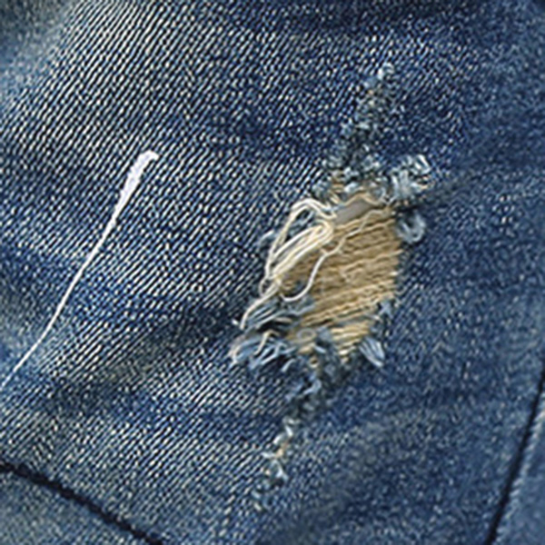 กางเกงยีนส์ทรงสกินนี่ ขายาวแปดส่วน แต่งขาแนวเซอร์ (11460X)