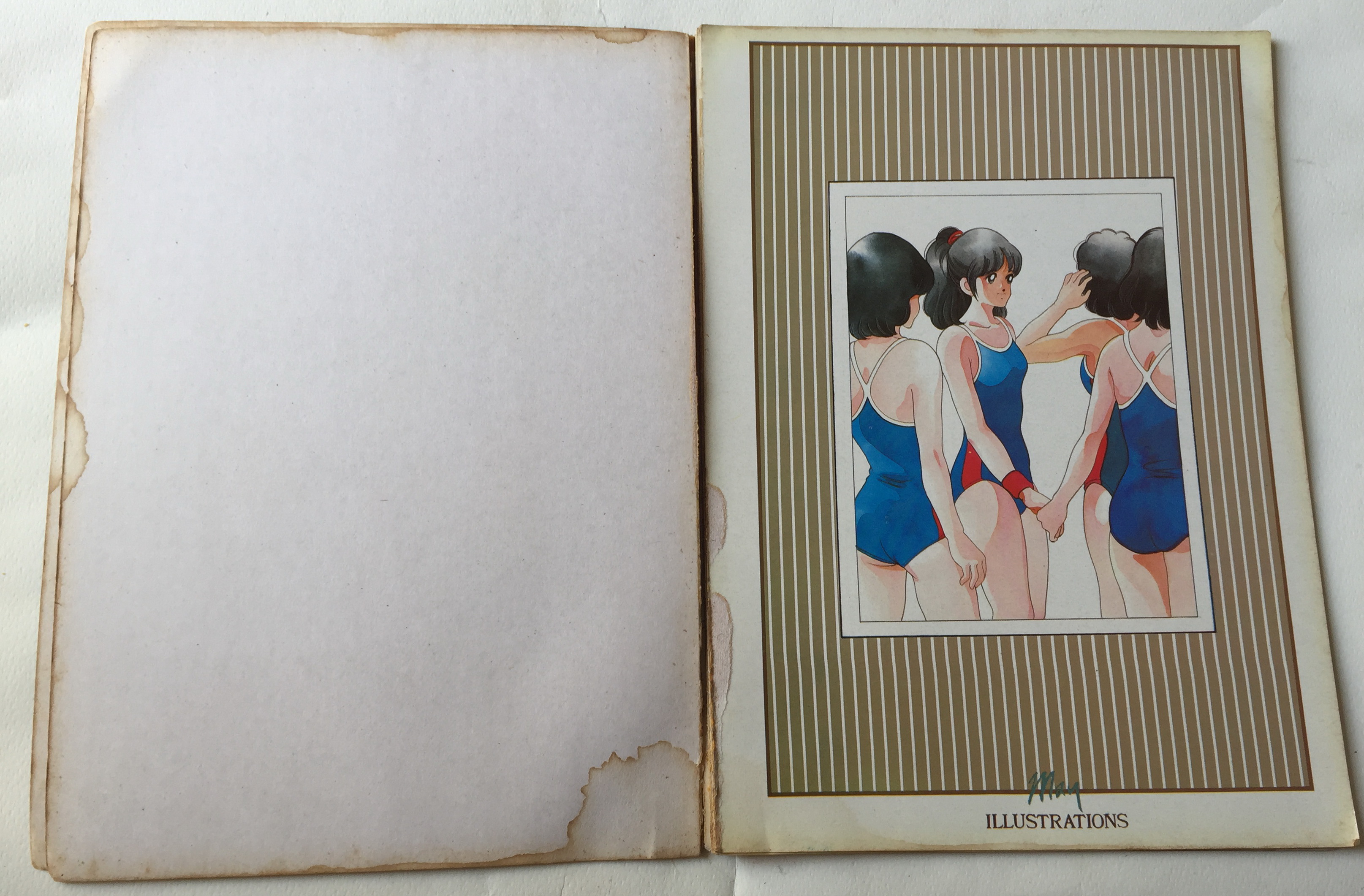 หนังสือภาพเก่า***หน้าไม่ครบ แต่ละแผ่นหลุดจากสัน มีรอย ตามภาพ May Illustrations ภาพการ์ตูนสวย ภาพสีทั้งเล่ม ลายเส้นจากคุณเมย์ ผลงานโดย May, Present โดย Main Point ชุดที่ 2 ปี 1987