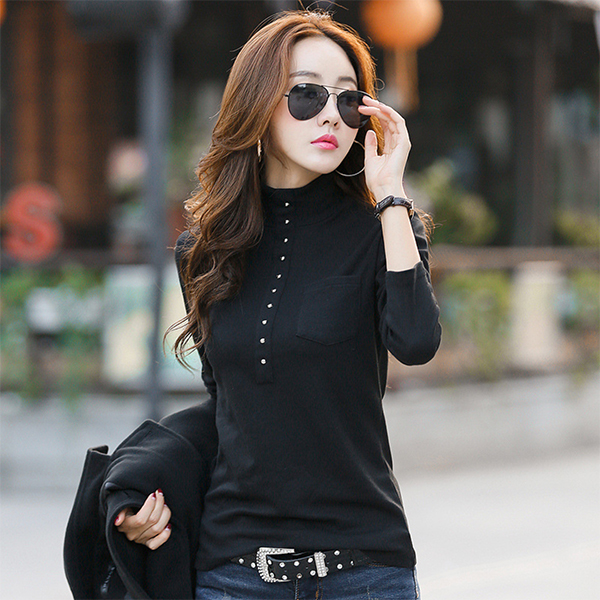 เสื้อคอเต่า เสื้อคอสูง เสื้อแขนยาวซับกำมะหยี่กันหนาว (12389X)