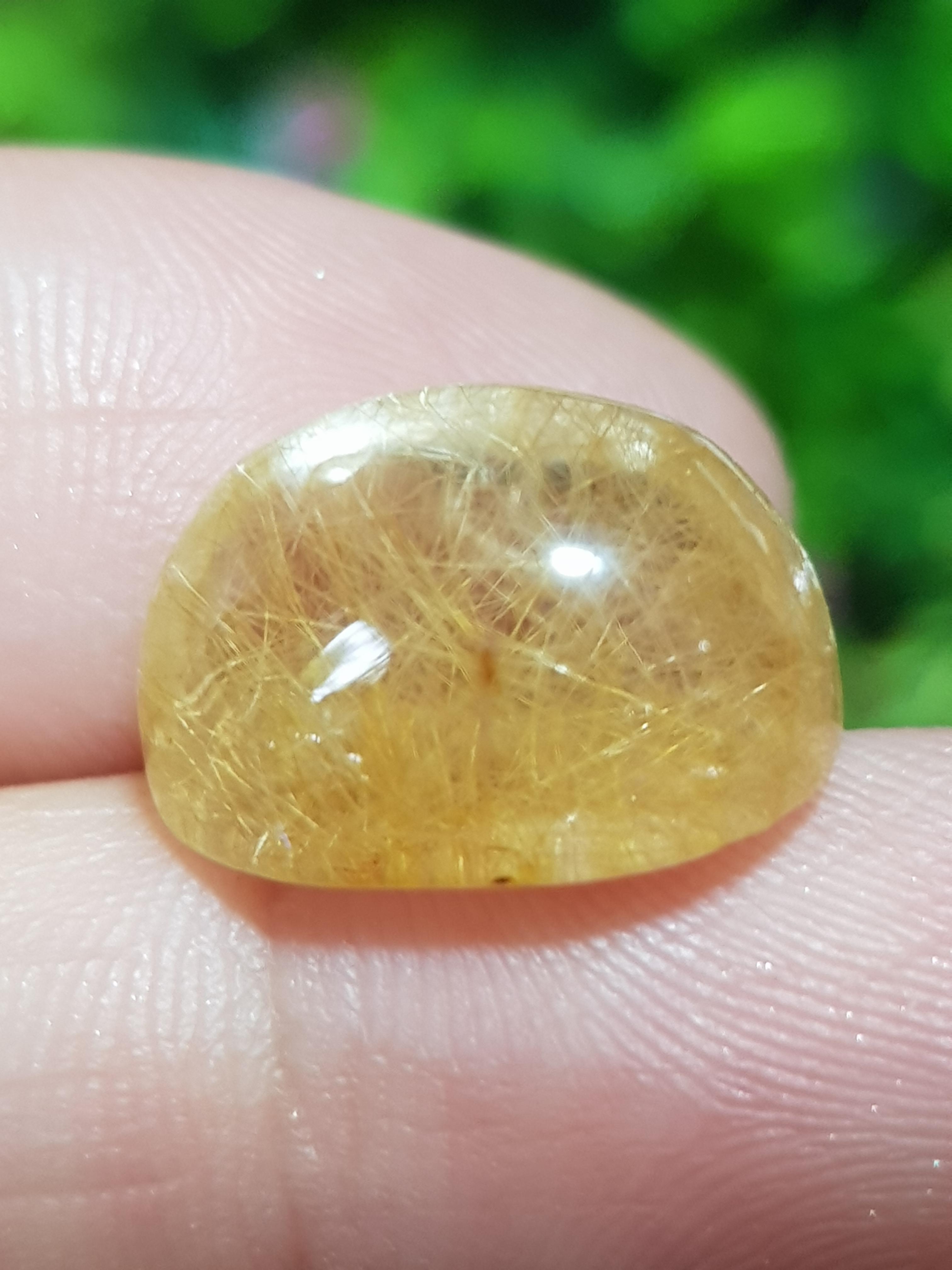 ไหมทอง ควอตซ์ Golden Rutilated Quartz 13.58 กะรัต Cts.พลอยแท้ อัญมณีมงคลประจําวันเกิด เครื่องประดับพลอย