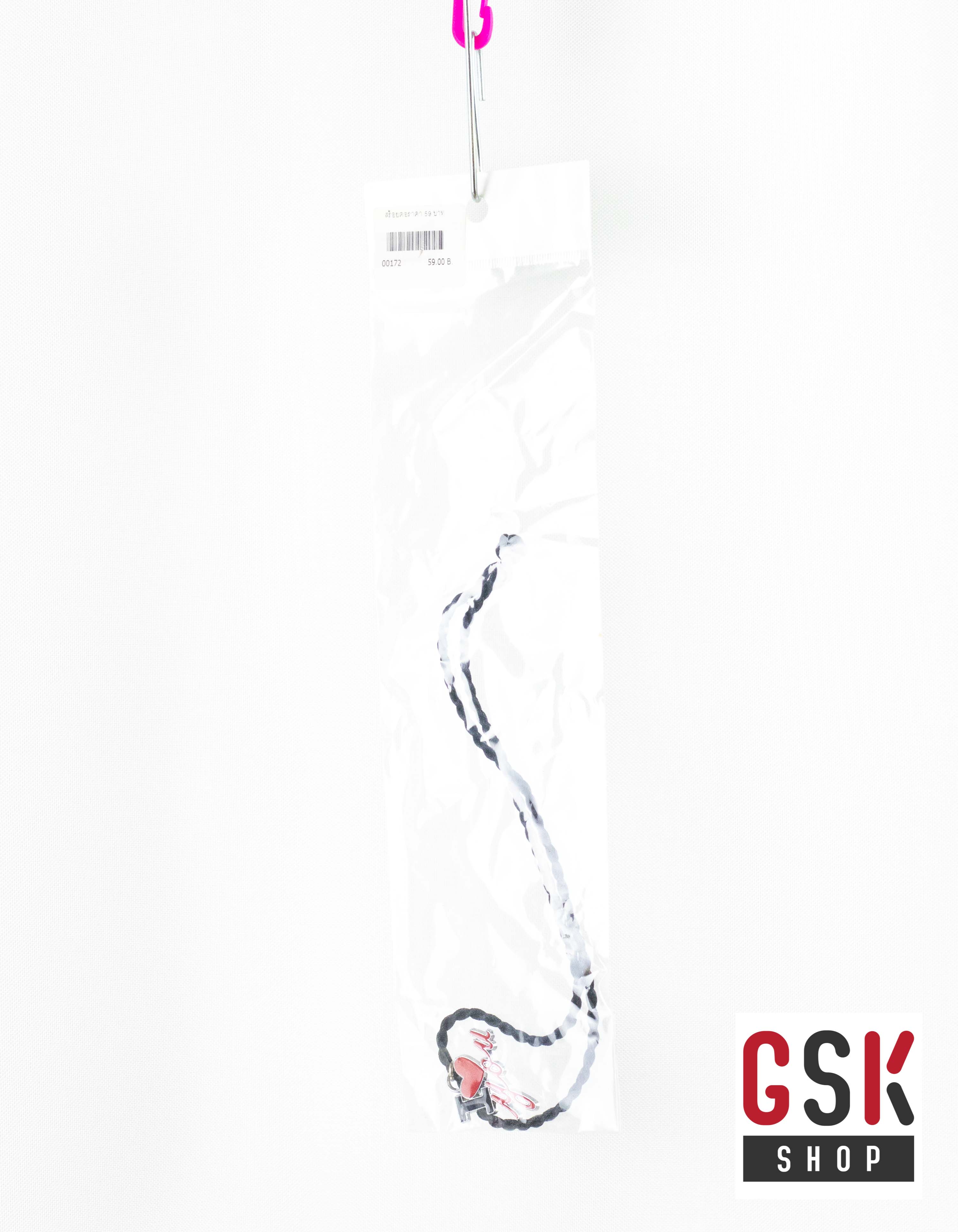 สร้อยคอเกลียวสีดำ+จี้สุดเก๋