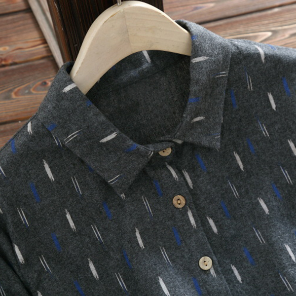 เดรสเชิ้ตแฟชั่นญี่ปุ่น แขนยาว เอวผูกจั๊ม (12297LM)