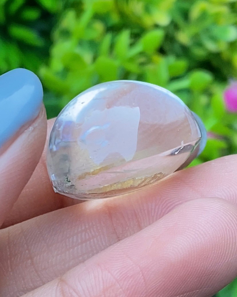 โป่งข่าม ควอตซ์ Rutilated Quartz 58.44 กะรัต Cts. พลอยแท้ อัญมณีมงคลประจําวันเกิด เครื่องประดับพลอย