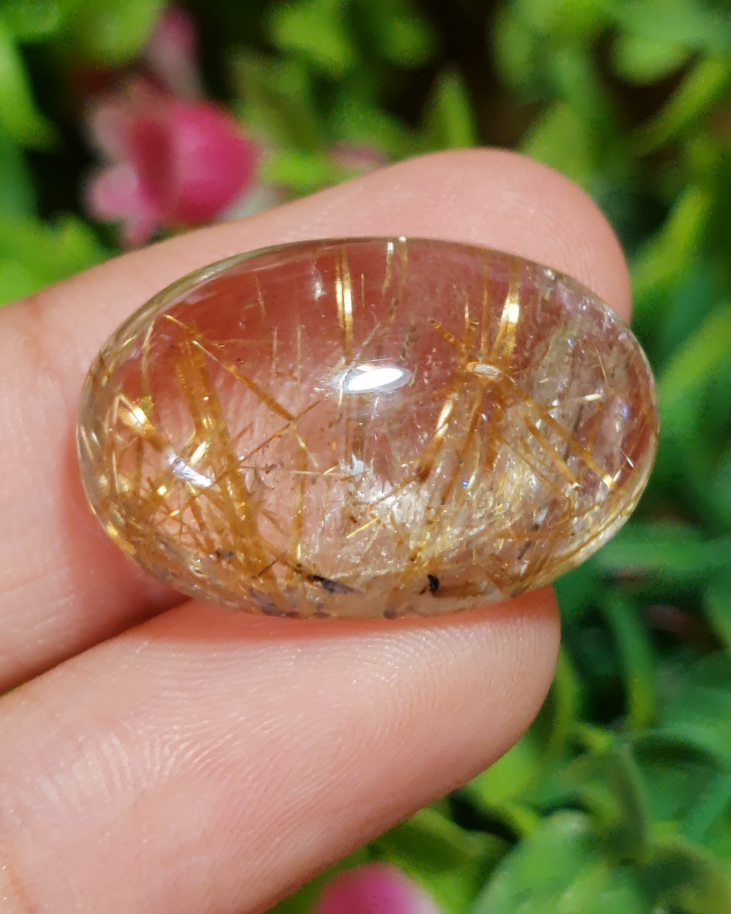 ไหมทอง ควอตซ์ Golden Rutilated Quartz 32.00 กะรัต Cts. พลอยแท้ อัญมณีมงคลประจําวันเกิด เครื่องประดับพลอย