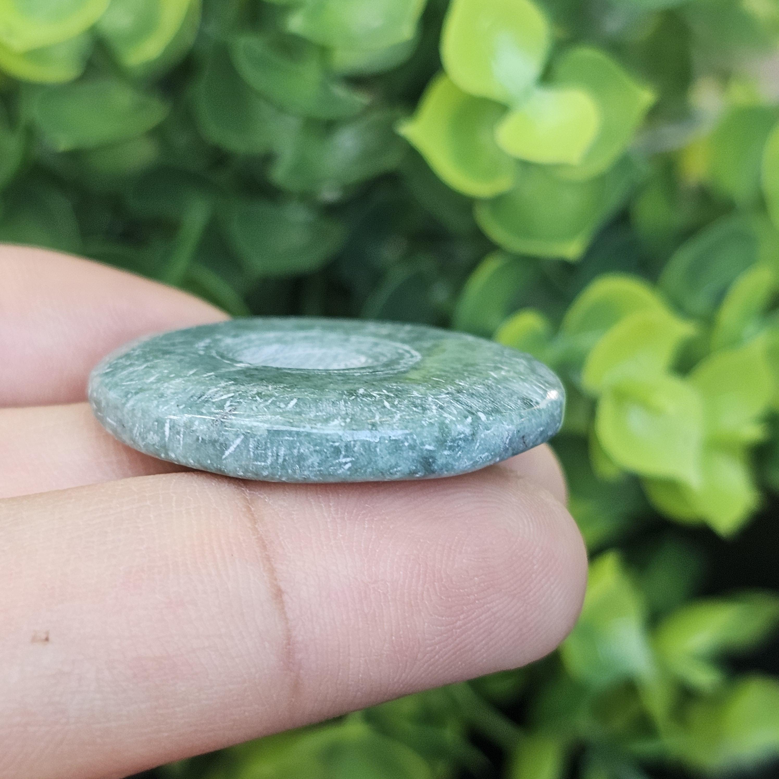 หยก พม่า แท้ Jade จี้โดนัทหยก (Bi-dise jadeite) พม่า (Myanmar) 49.35 กะรัต (Cts.)
