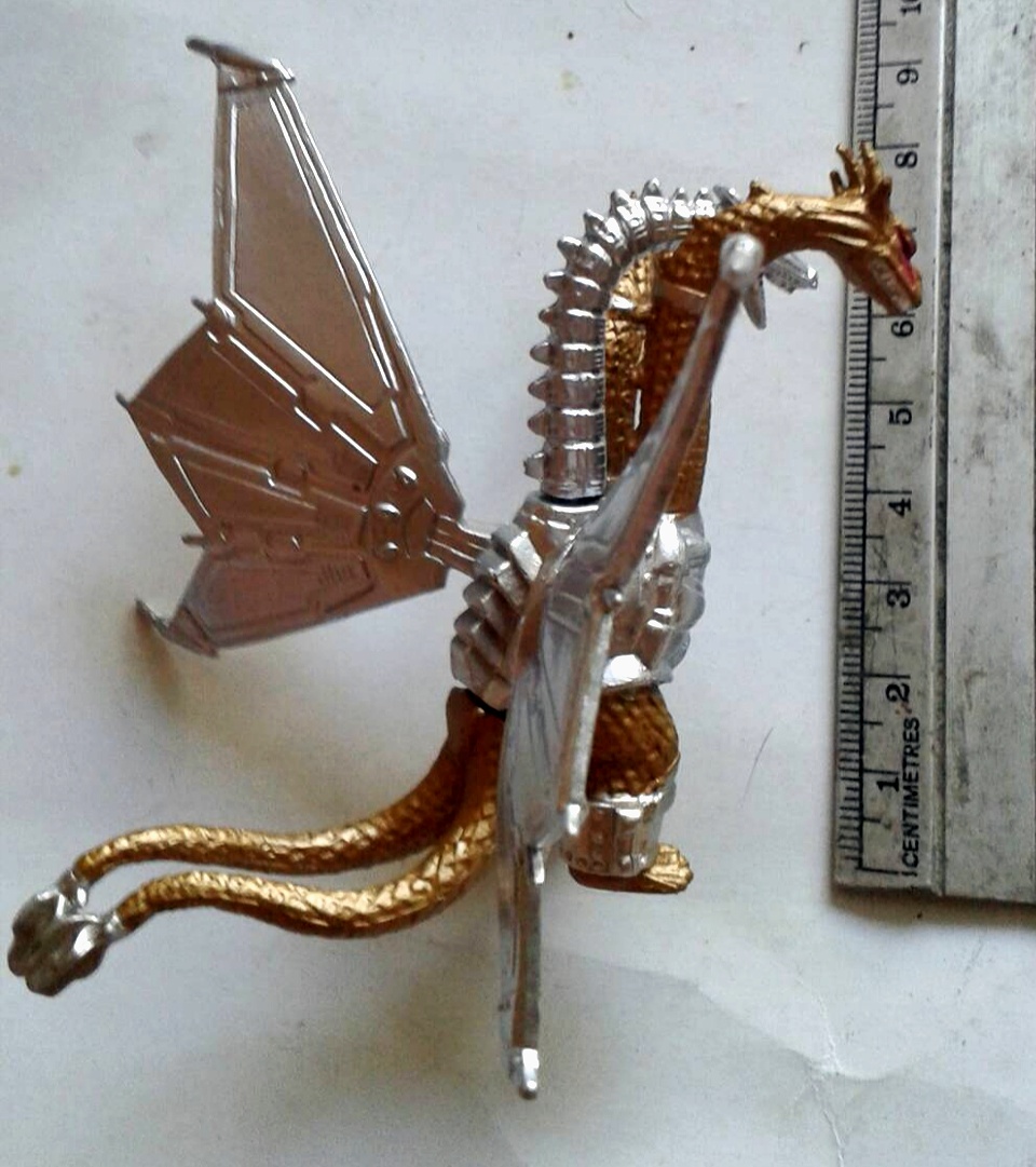 มังกร 3 หัวสีเงิน-ทอง สูง 11 ซม.