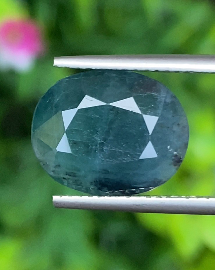 พลอย แกรนดิเดียร์ไรท์ Grandidierite 6.72 กะรัต (Cts.) พร้อมใบเซอร์ พลอยแท้ อัญมณีมงคลประจําวันเกิด เครื่องประดับพลอย