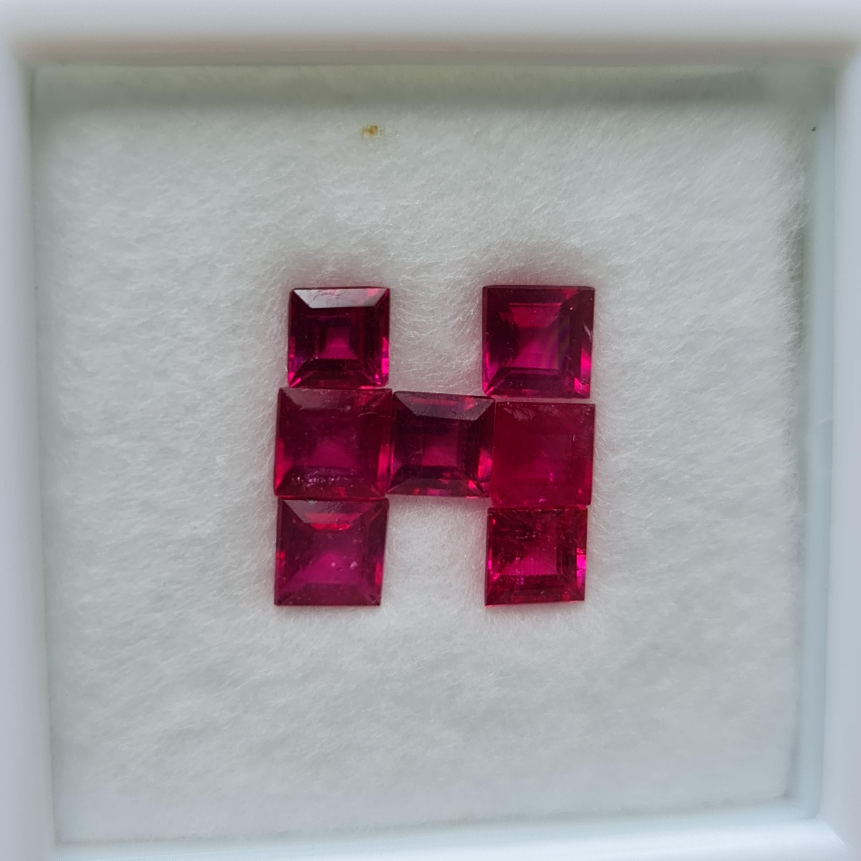 พลอย ทับทิม Ruby sapphire 7 เม็ด 4.00 กะรัต (Cts.) พลอยแท้ อัญมณีมงคลประจําวันเกิด เครื่องประดับพลอย