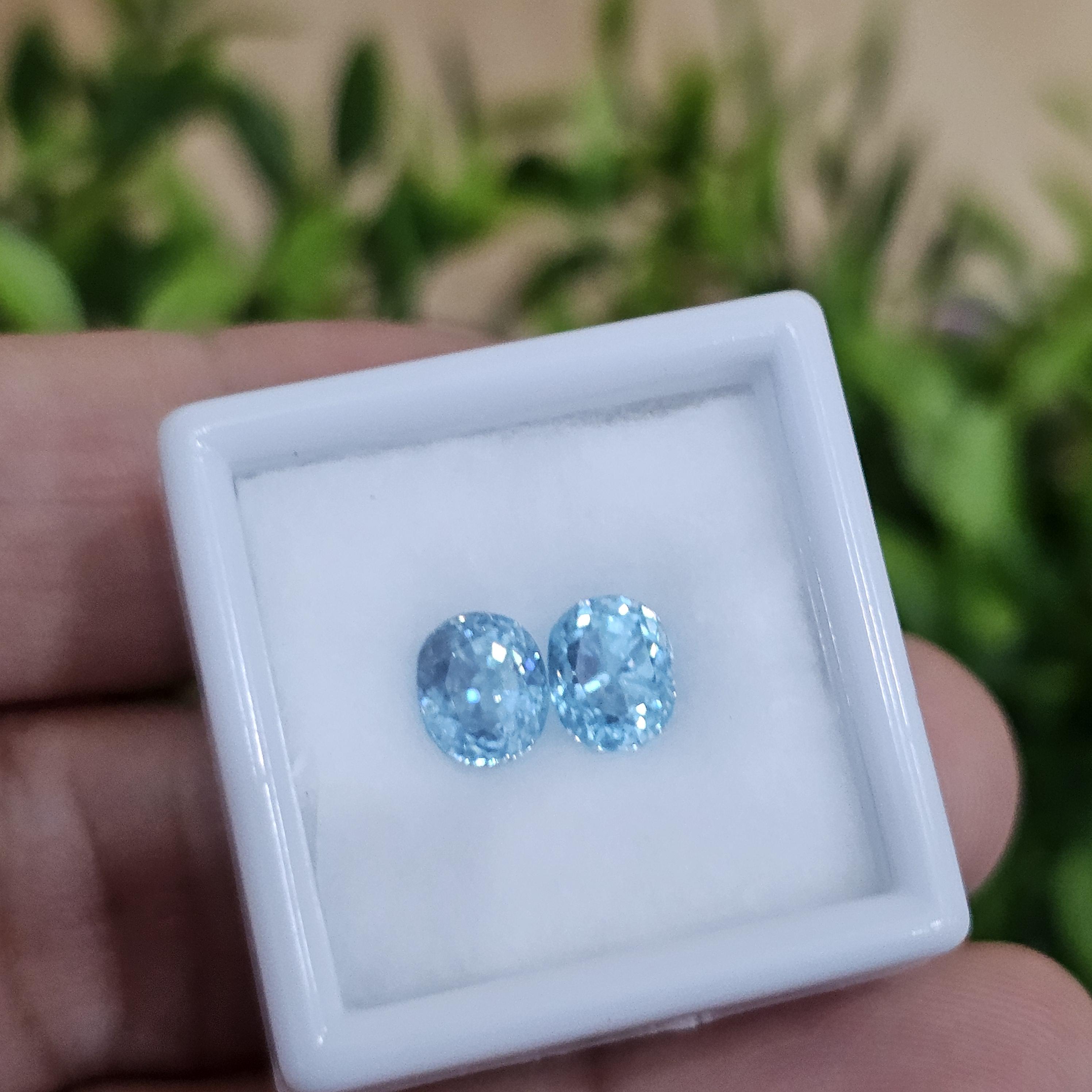 พลอย เพทาย Natural Zircon 4.34 กะรัต (Cts.) 2 เม็ด (2Pcs.) พลอยแท้อัญมณีมงคล ประจําวันเกิด เครื่องประดับพลอย