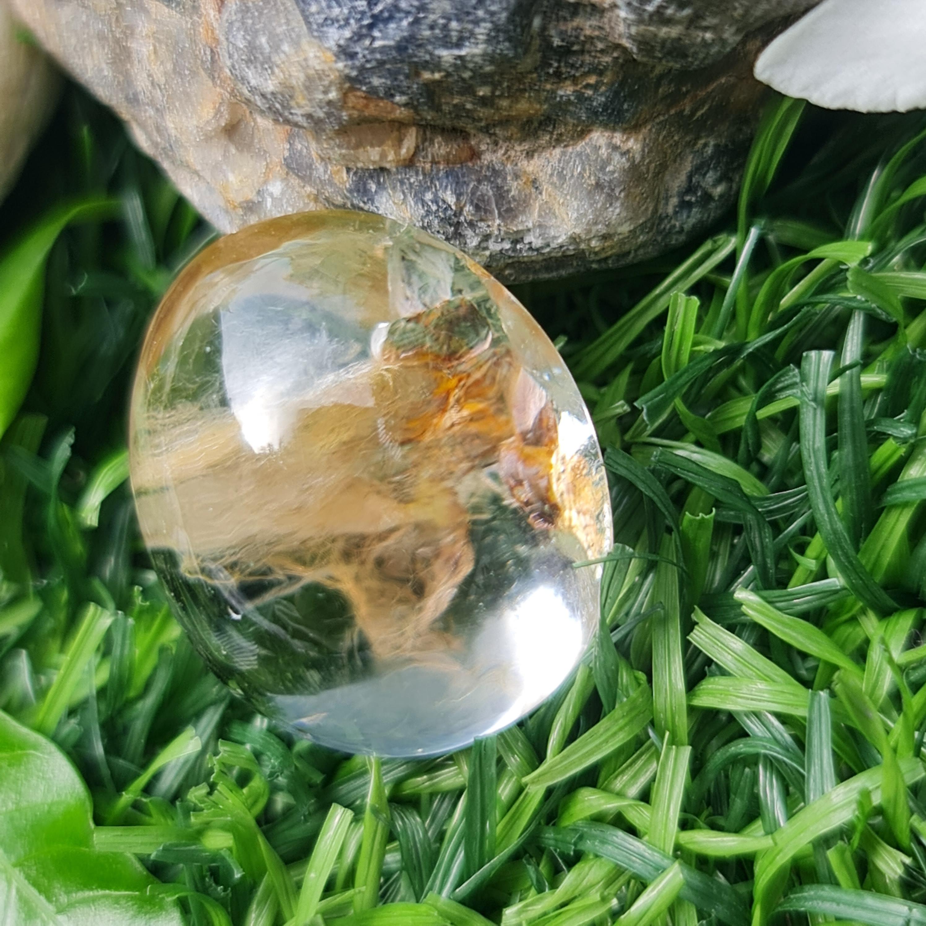 โป่งข่าม ควอตซ์ Rutilated Quartz 59.52 กะรัต Cts. พลอยแท้ อัญมณีมงคลประจําวันเกิด เครื่องประดับพลอย