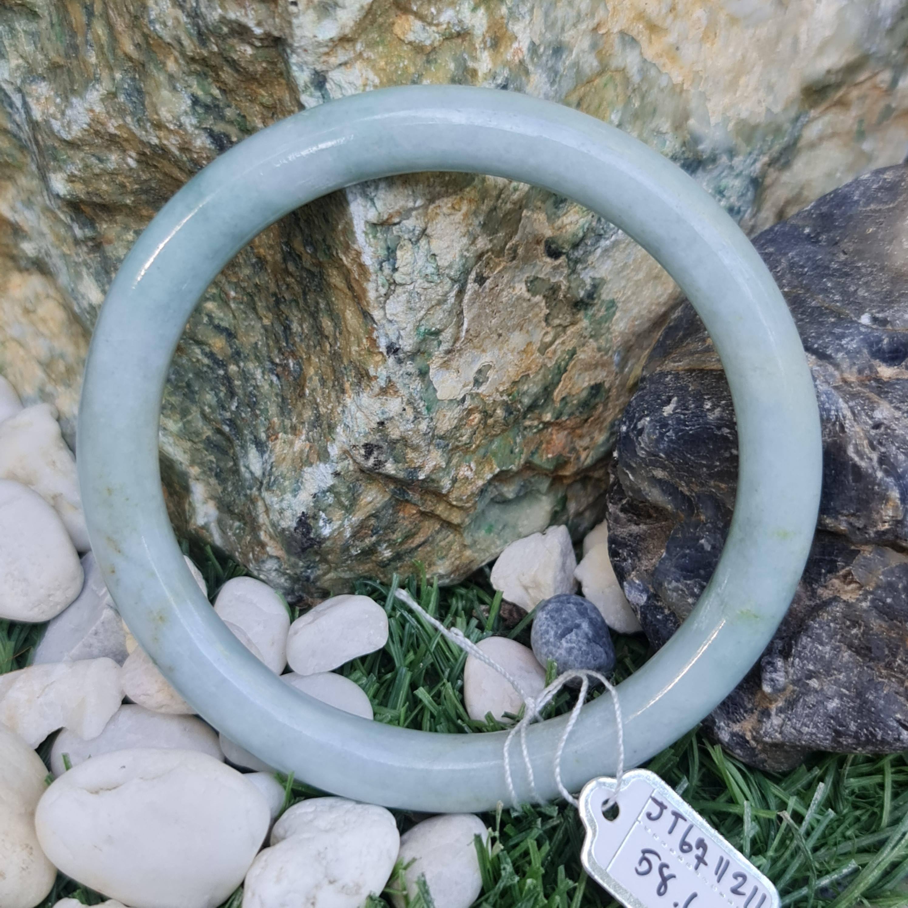 JT6711211 หยก พม่า แท้ Jade กำไลหยก 58.6 มม. (Jadeite bracelet) พม่า (Myanmar)