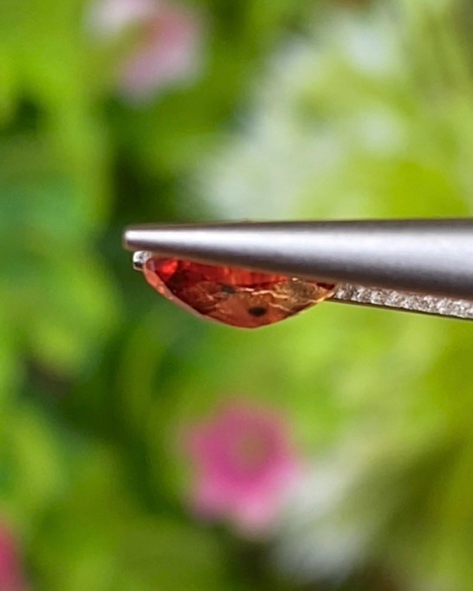 พลอย ออเรนจ์ แซฟไฟร์ Orange Sapphire 0.97 กะรัต (Cts.) พลอยแท้ อัญมณีมงคลประจําวันเกิด เครื่องประดับพลอย