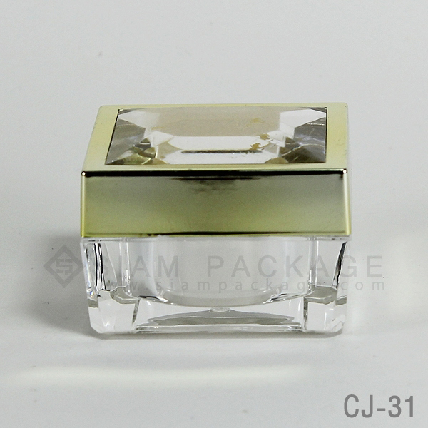 กระปุก อะคริลิค ฝาเพชร รหัส CJ-31