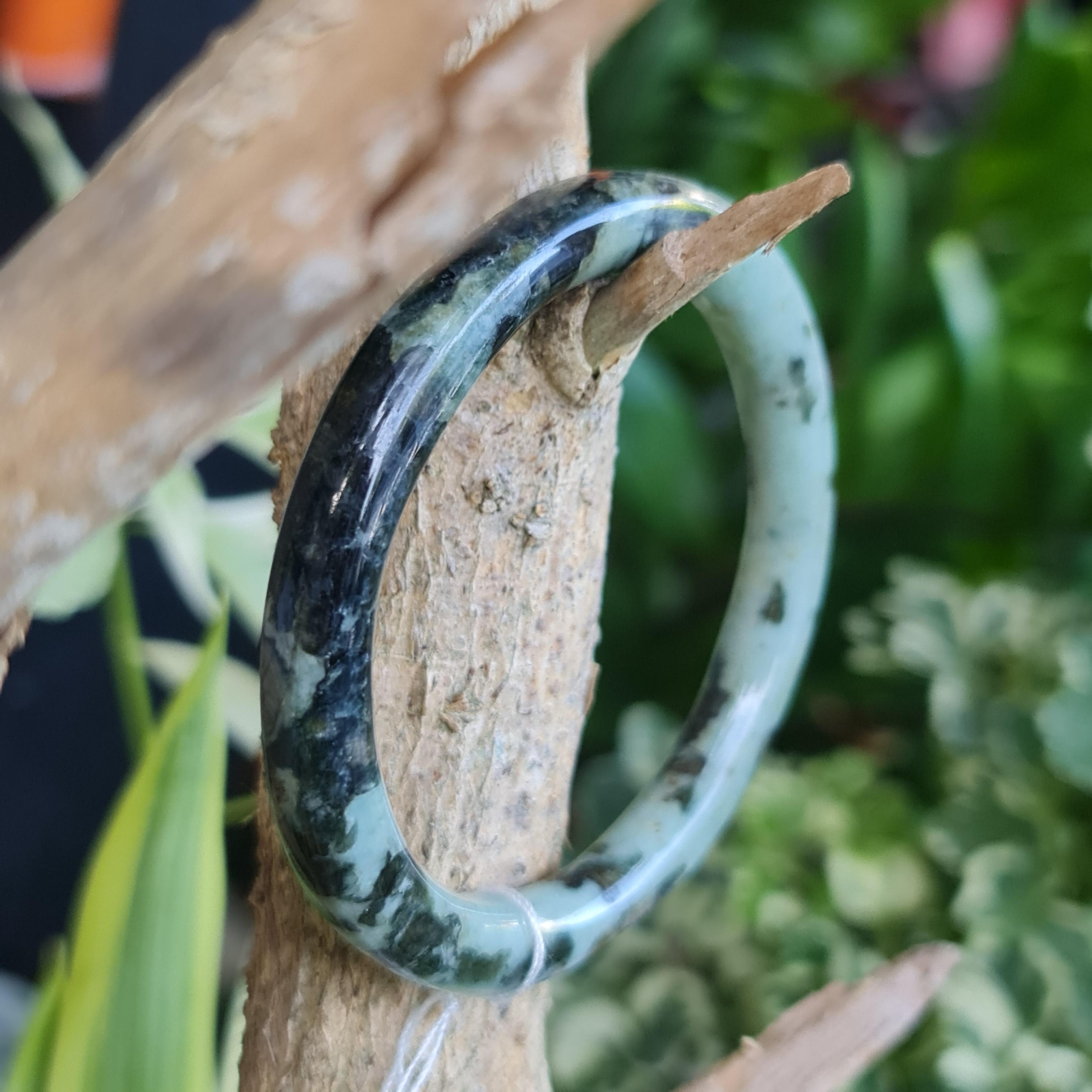 JB6711180 หยก พม่า แท้ Jade กำไลหยก 50.4 มม. (Jadeite bracelet) พม่า (Myanmar)