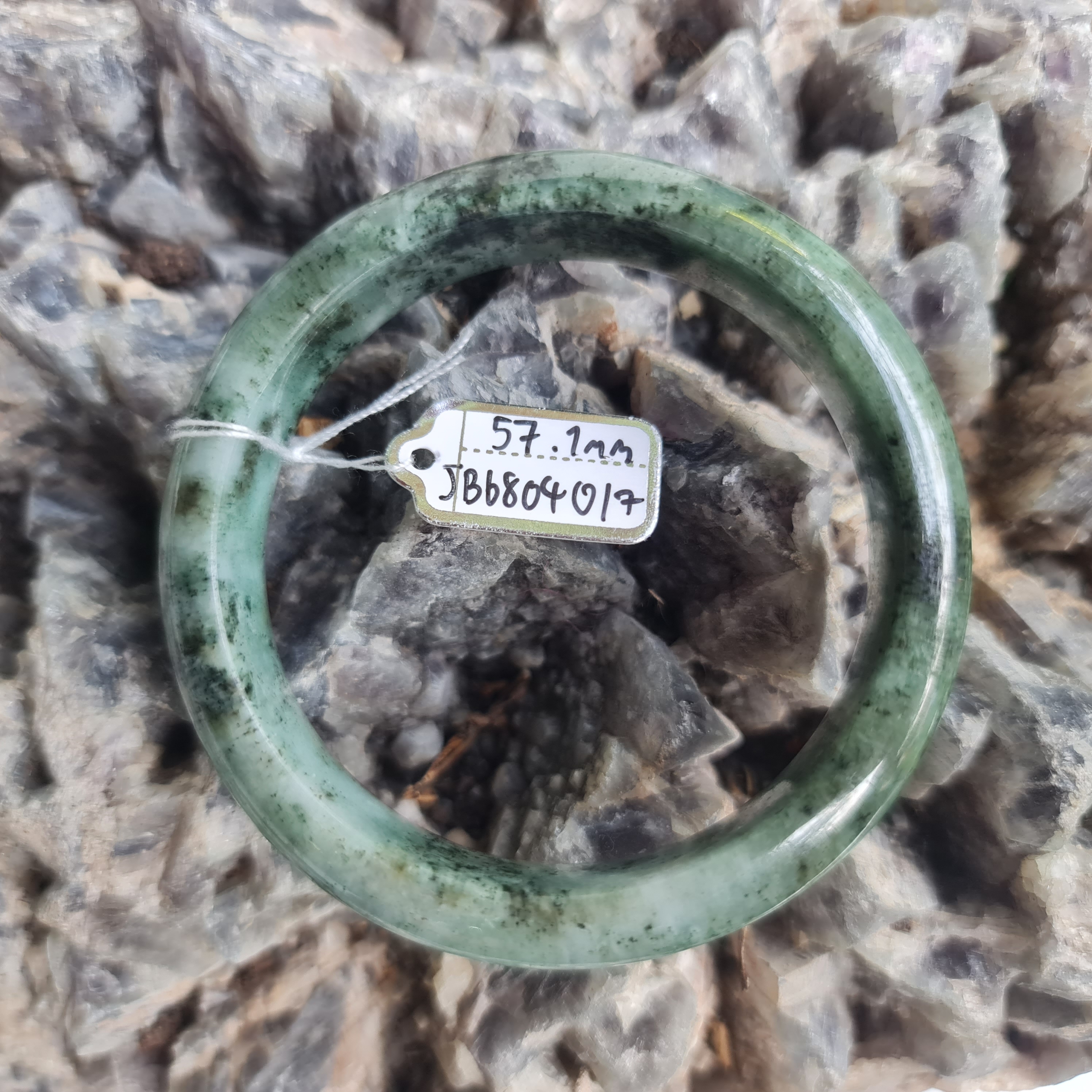 JB6804017 หยก พม่า แท้ Jade กำไลหยก 57.1 มม. (Jadeite bracelet) พม่า (Myanmar)