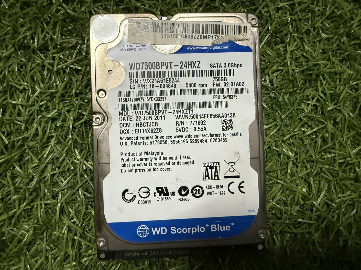 HDD NOTEBOOK WD Blue 750GB SATA 2.5 6Gbps 7200RPM"