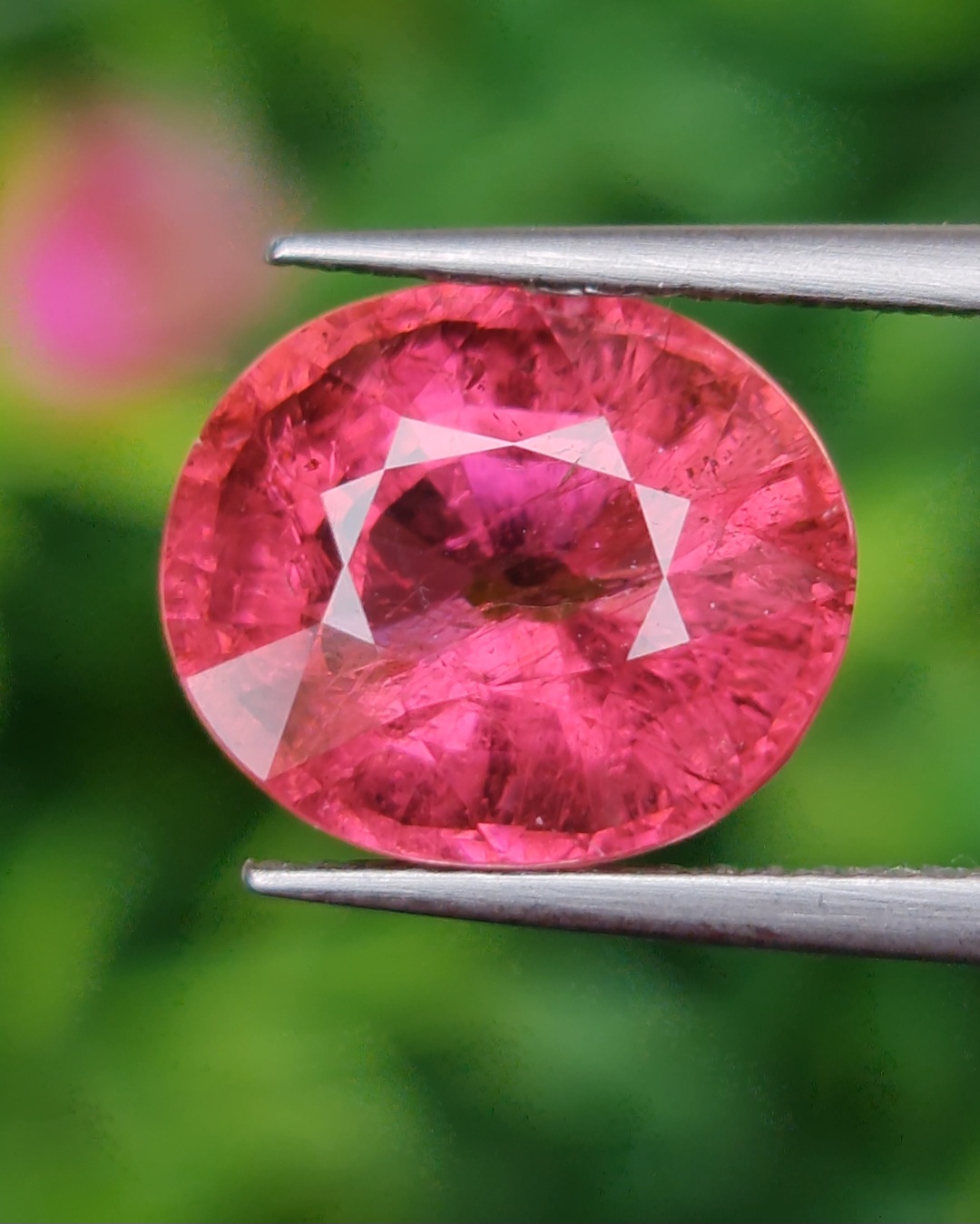 พลอย ชมพู พิ้งค์ ทัวร์มารีน (Pink Tourmaline) 4.87 กะรัต (Cts.) อัญมณีมงคลประจําวันเกิด เครื่องประดับพลอย