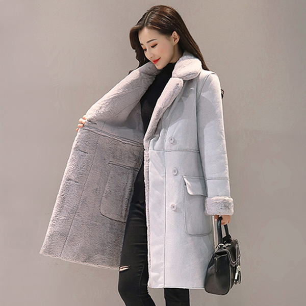 เดรสโค้ทหนังแกะกันหนาวติดลบ บุขนเฟอร์เต็มตัว (12218X)