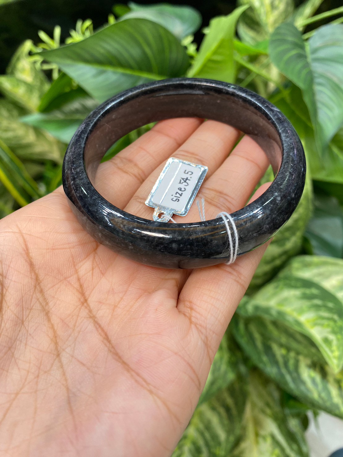 JB9002 หยก พม่า แท้ Jade กำไลหยก 54.5 มม. (Jadeite bracelet) พม่า (Myanmar)