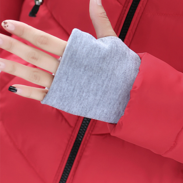 เสื้อโค้ทกันหนาวติดลบลุยหิมะได้ คอปิดซ้อนฮู้ด ทรงสลิม (12236X)