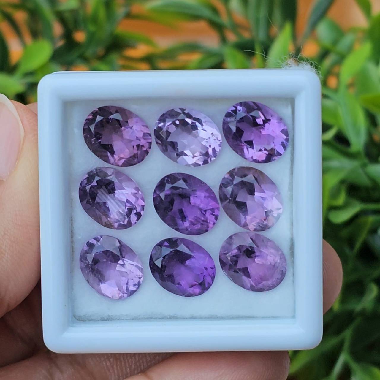 พลอย อเมทิส Amethyst 23.13 กะรัต (Cts.) 9 เม็ด (Pcs.) พลอยแท้ อัญมณีมงคลประจําวันเกิด เครื่องประดับพลอย