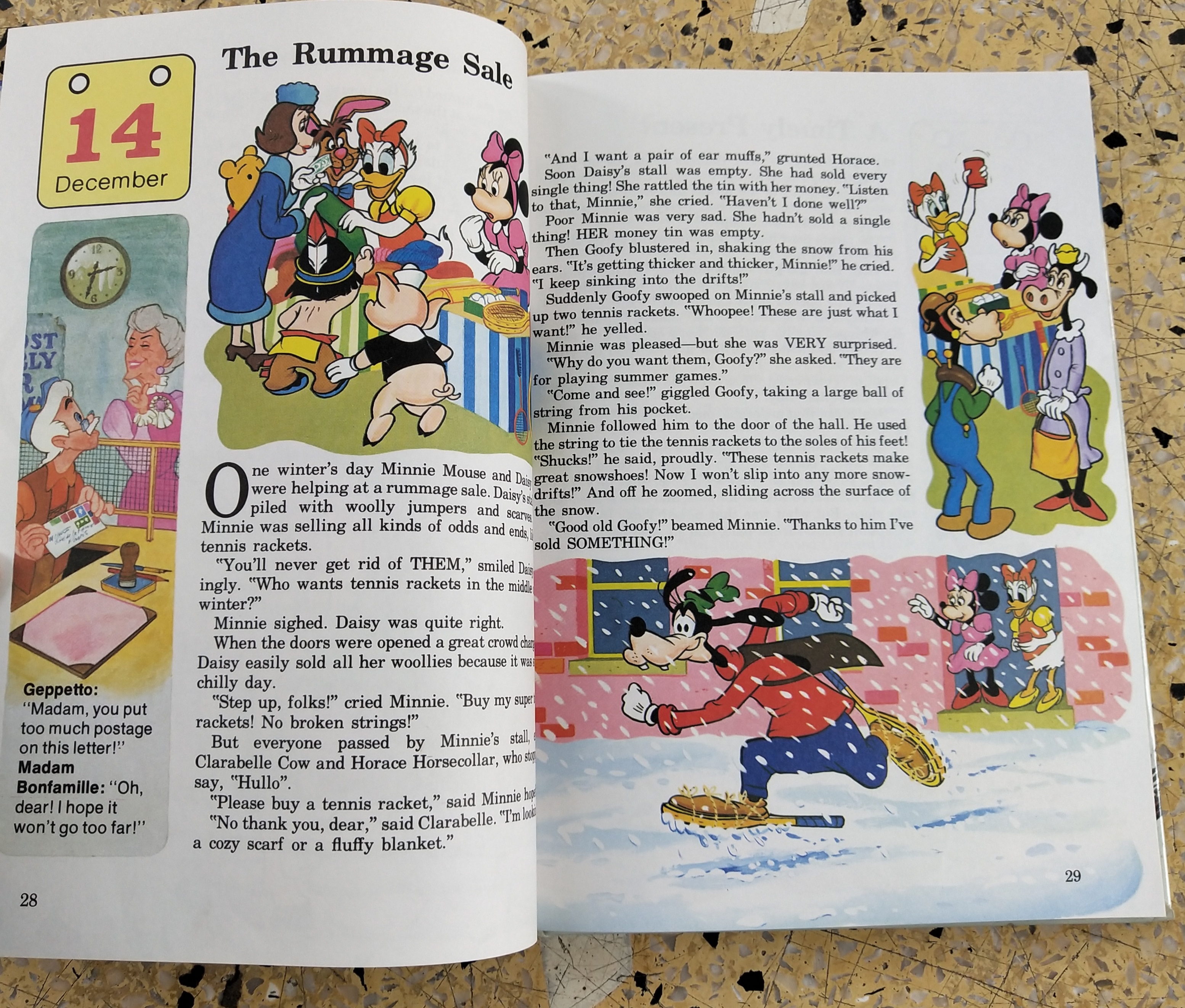 หนังสือภาพการ์ตูนดิสนีย์น่ารัก **หนังสิอเก่า มีตำหนิ โปรดตรวจสอบทุกภาพ ปกแข็ง ฉบับภาษาอังกฤษ เล่าเรื่องราวของทุกวันในฤดูหนาว ผ่านตัวการ์ตูนจากดิสนีย์ Story a Day for every day of the year ,Winter