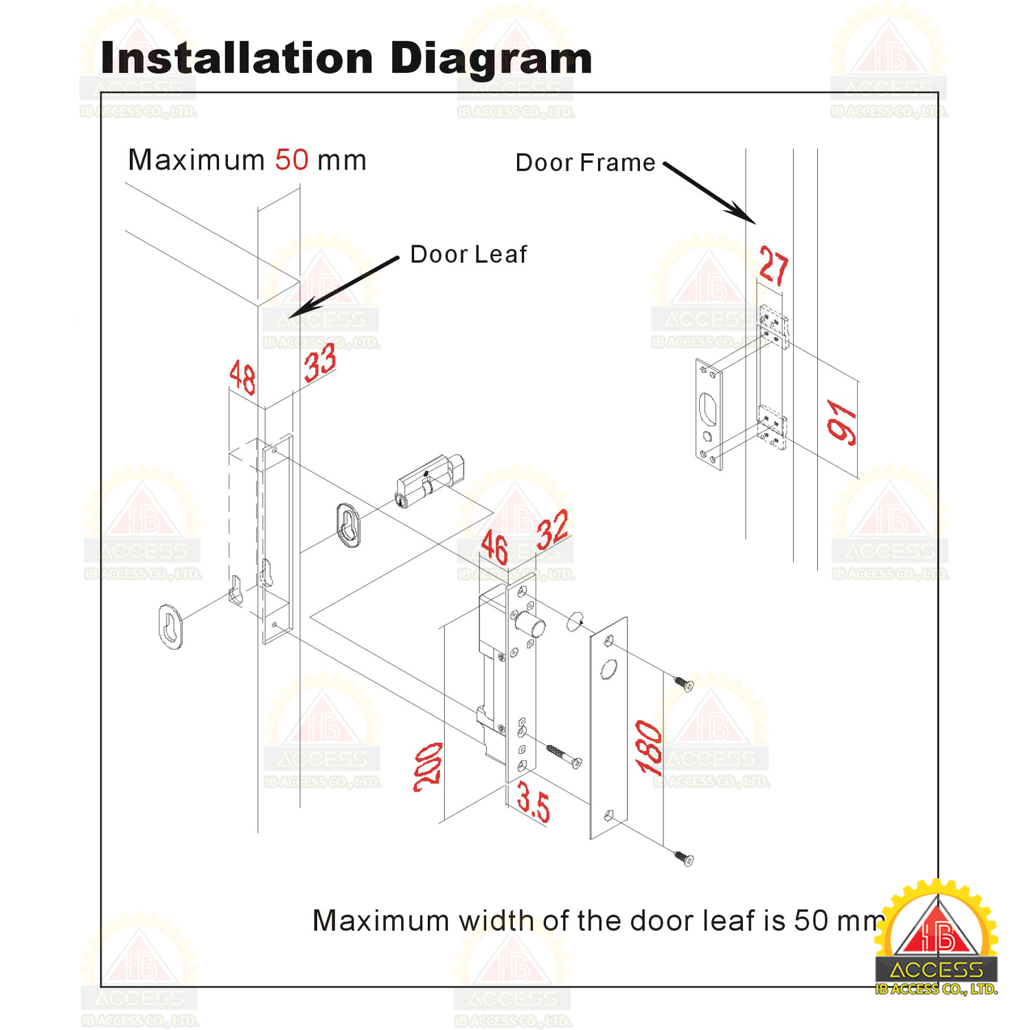 Dead Bolt Lock (power to open) ยี่ห้อ SOCA รุ่น SL-120B