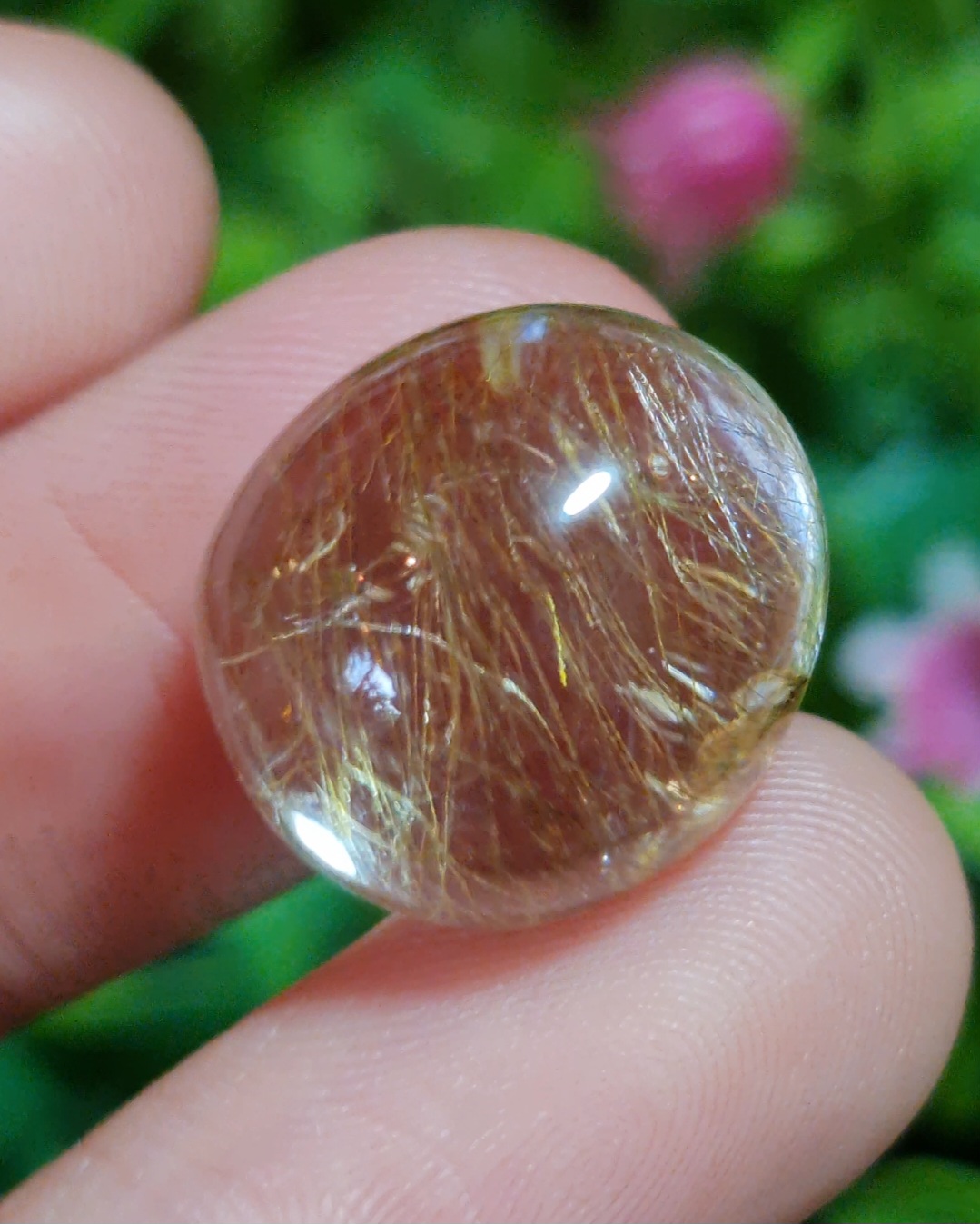 ไหมทอง ควอตซ์ Golden Rutilated Quartz 18.77 กะรัต Cts.พลอยแท้ อัญมณีมงคลประจําวันเกิด เครื่องประดับพลอย