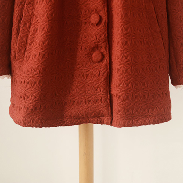 เสื้อโค้ทกันหนาวแฟชั่นญี่ปุ่น มีฮู้ด ผ้าหนาถักลายสวย (12096LM)